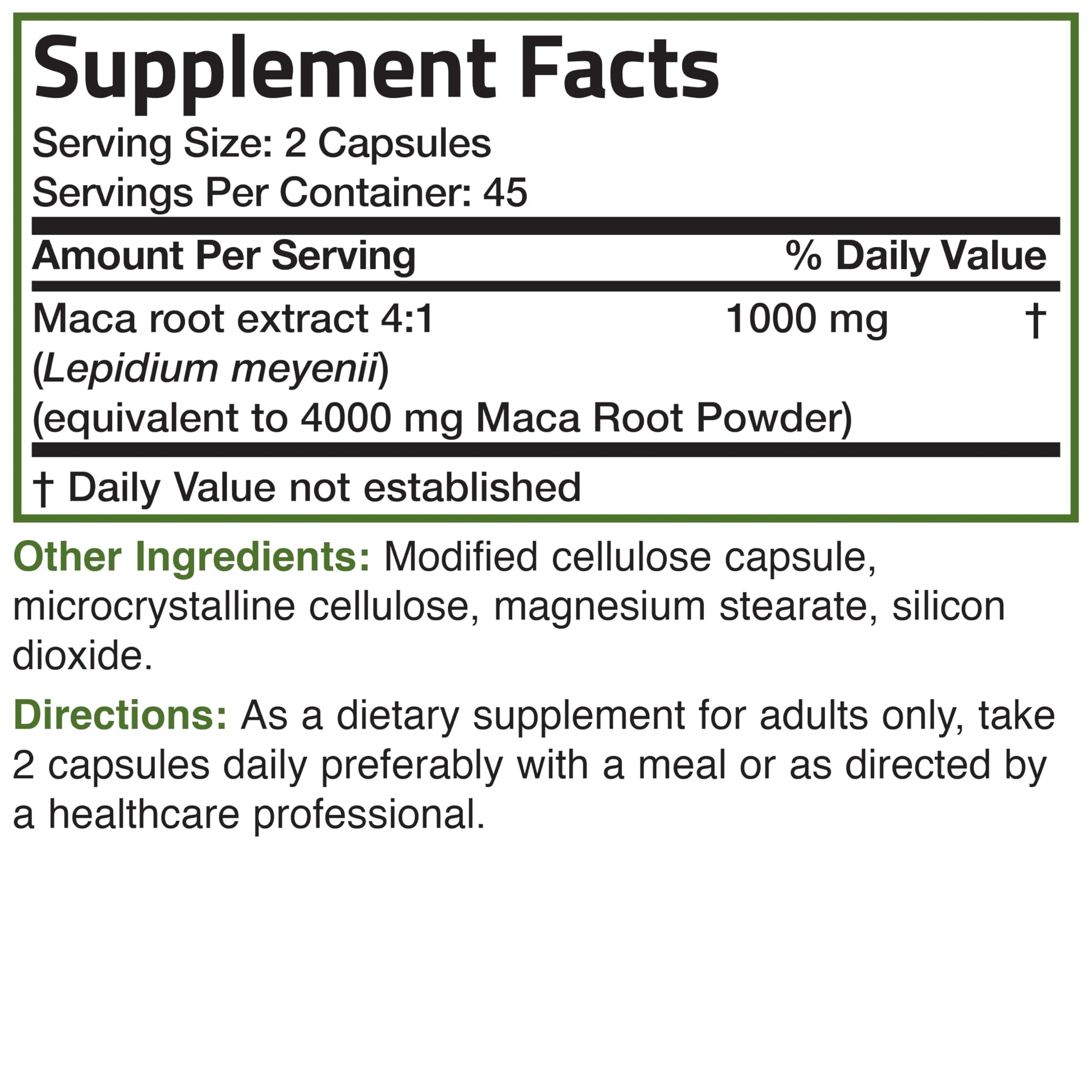 Bronson Maca Root Extra Lepidium Meyenii, Non-GMO, 90 Vegetarian Capsules - Medaid International