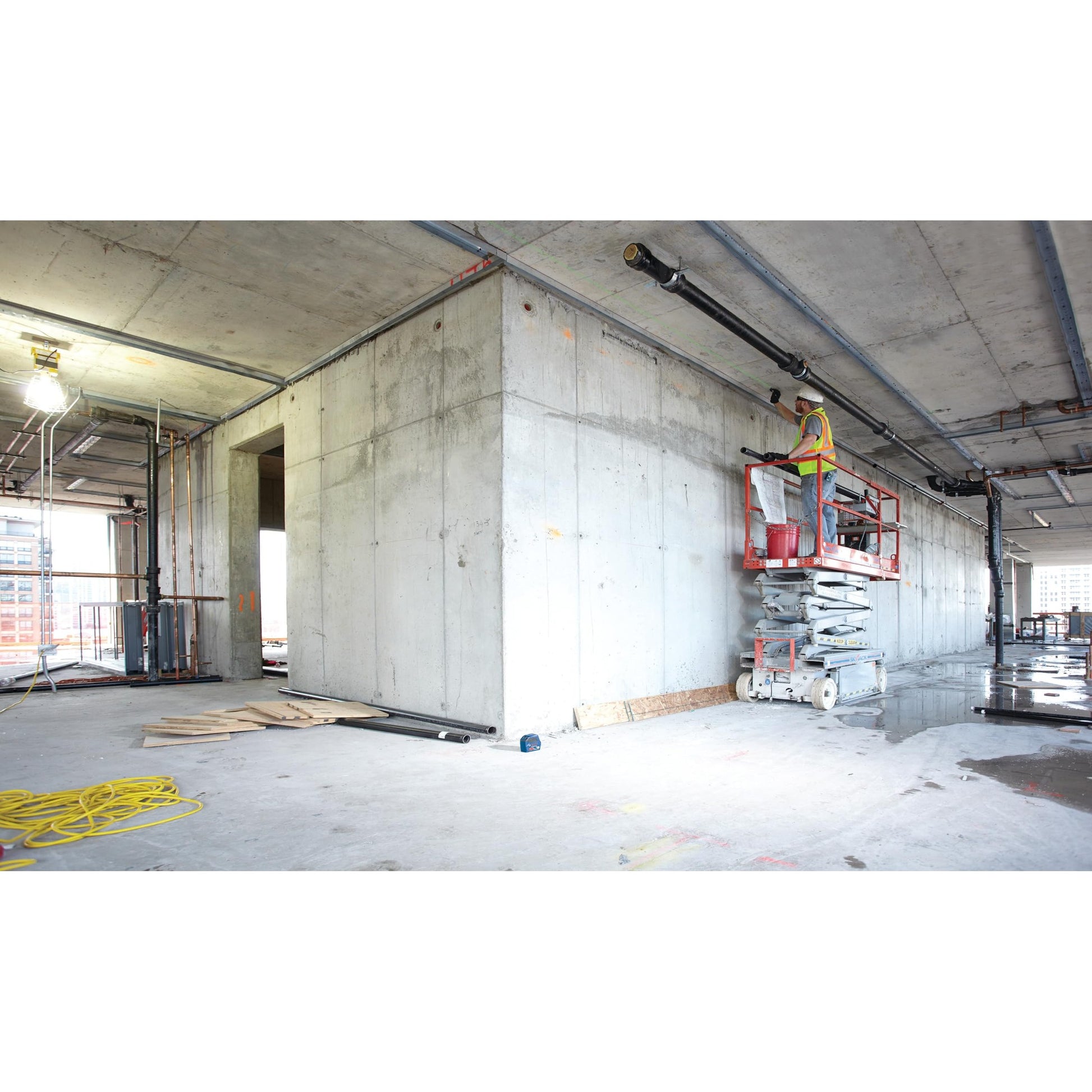 BOSCH GLL 100 GX 100 Ft Green-Beam Self-Leveling Cross-Line Laser, Includes 3 AA Batteries, Positioning Device, Green Laser Target Plate, & Heavy-Duty Pouch - Medaid International