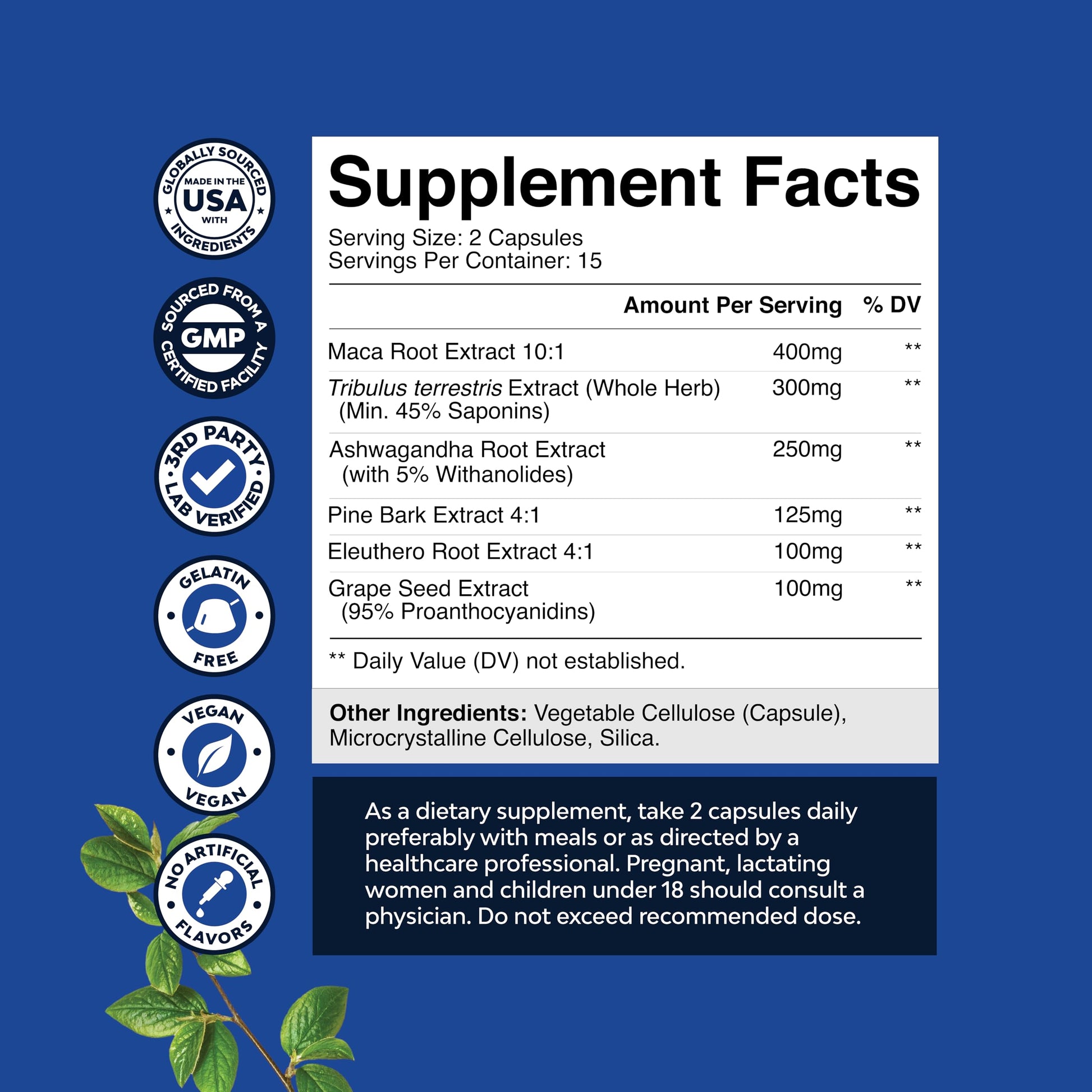 Bundle of Horny Goat Weed Extract Complex for Men and Women Enhanced Energy and Stamina and Black Maca Root Capsules for Men - Invigorating Drive Mood & Energy Booster for Men - Medaid International