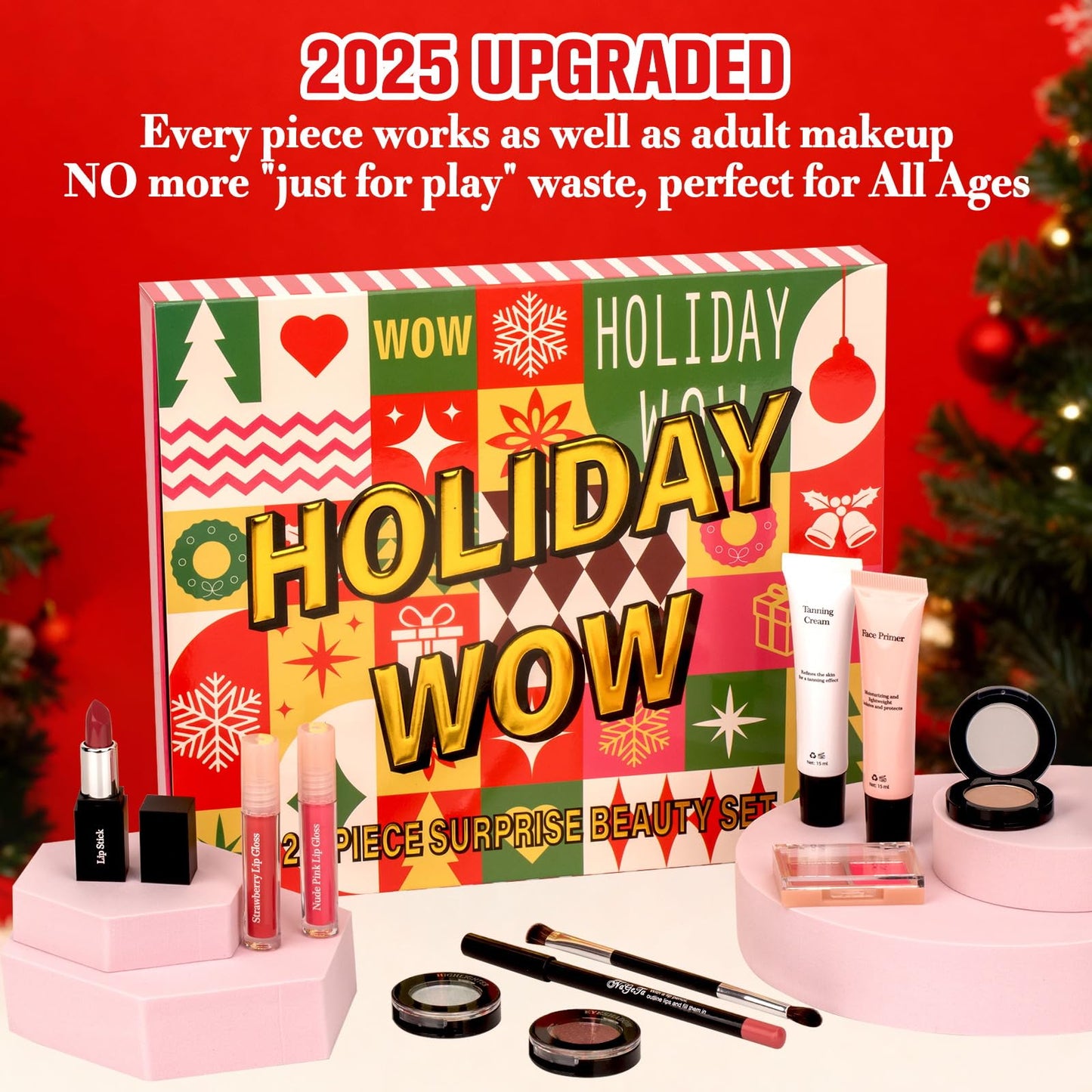UPGRADED Professional Makeup Advent Calendar Real Makeup for Girls Teens Women Advent Beauty Calendar 2025 24Pcs Individually Boxed Christmas Xmas Surprises Beauty Countdown Set - Medaid International