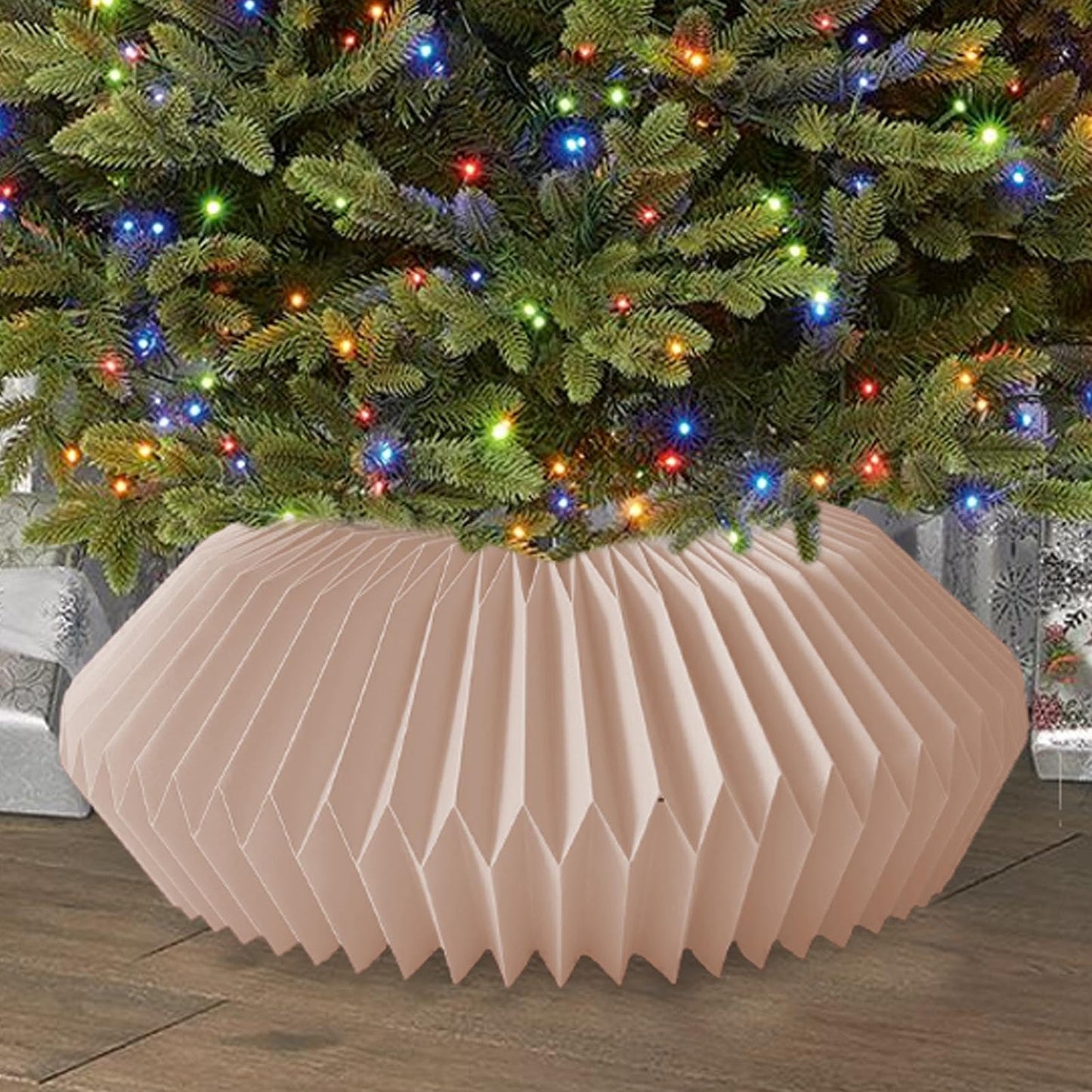 Christmas Tree Skirt Collars - Paper Holiday Tree Ring Skirts for 6ft, 7.5ft, 9ft Artificial Trees - Medaid International