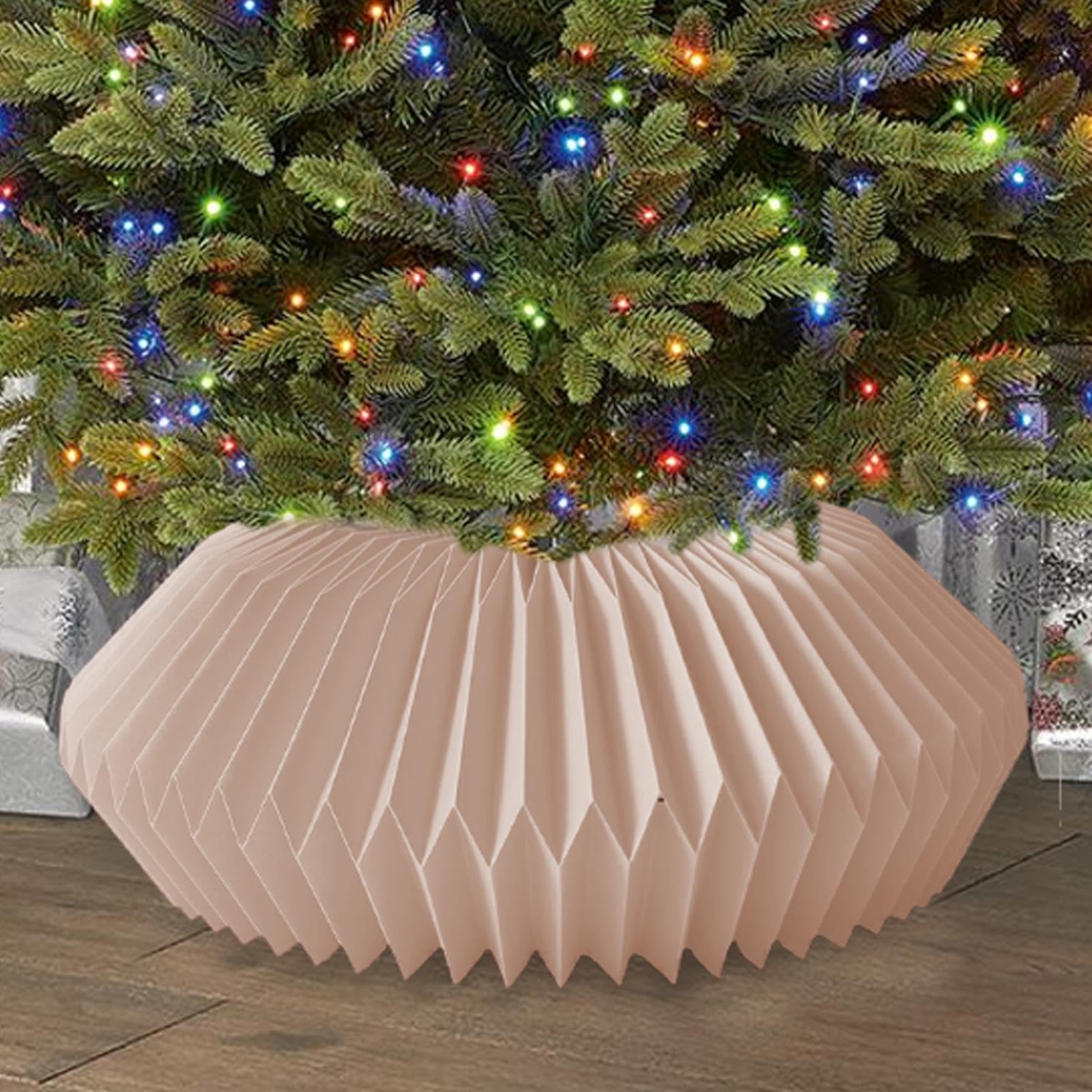 Christmas Tree Skirt Collars - Paper Holiday Tree Ring Skirts for 6ft, 7.5ft, 9ft Artificial Trees - Medaid International