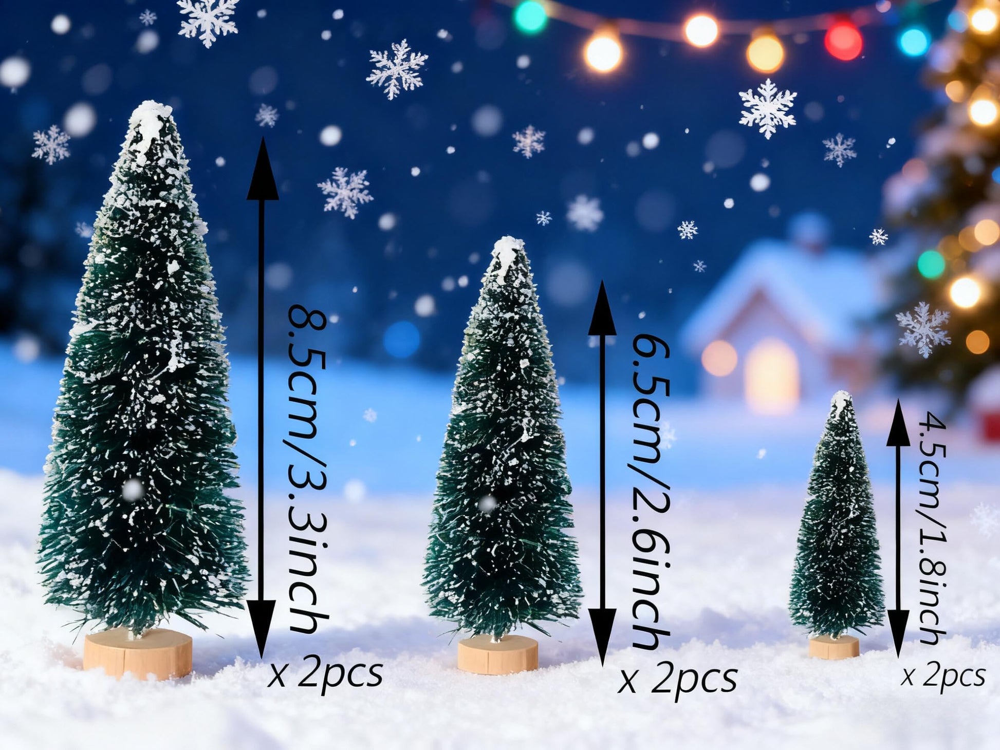 Mini Christmas Tree, 6 PCS Small Artificial Christmas Trees with Base, 3 Size Tabletop Christmas Trees for Home Decor (Blue) - Medaid International