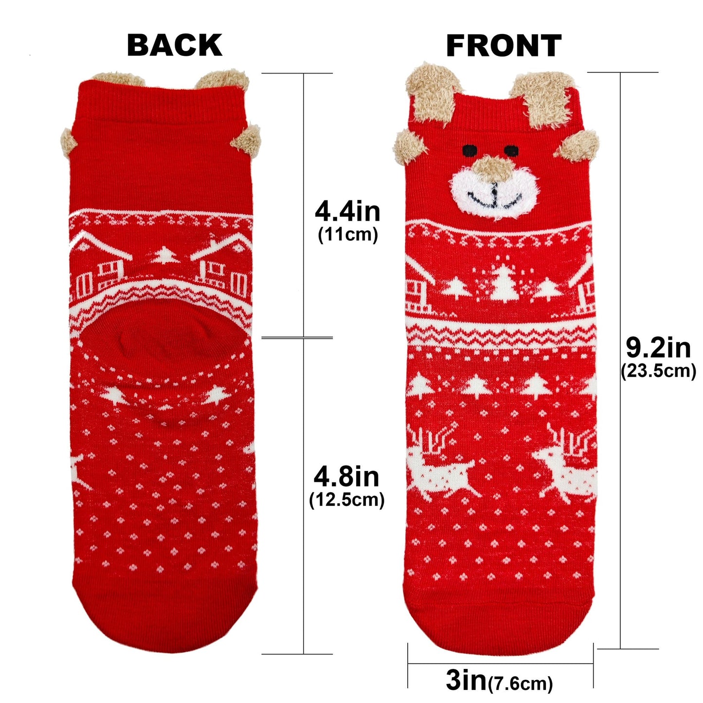 AIMI 3 Pairs Kids Elk Christmas Socks for Girls Boys Years Old Holiday Sock Soft Casual Crew Socks with Gift Box for Children (US, Age, 3 Years, 5 Years) - Medaid International