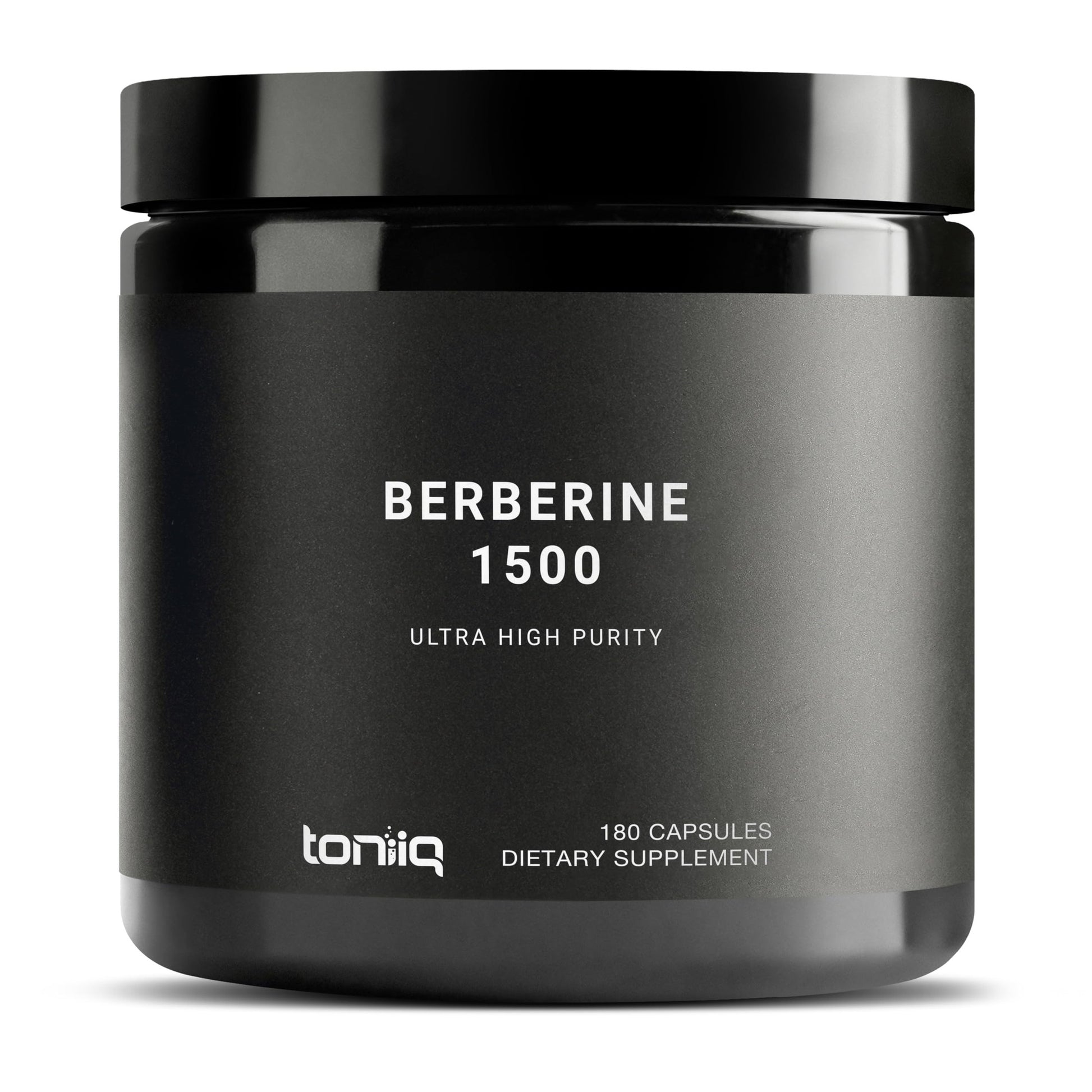 Toniiq Berberine HCl — 100:1 Concentrated Extract • 97% Berberine HCl • Third-Party Tested cGMP — Berberine Supplement — 180 Vegetarian Capsules, 1500 mg per Serving - Medaid International