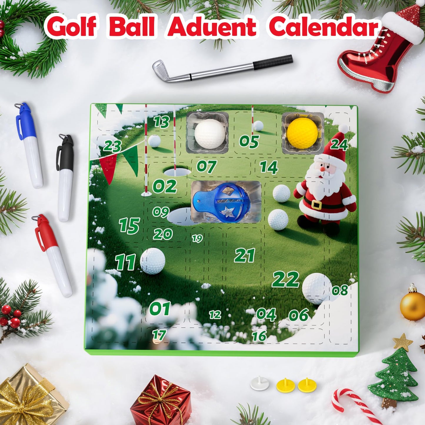 Advent Calendar 2025 Golf Set for Adult Men Boy Golf Sport Accessories and Decorations Christmas Countdown Gifts for Husband Father Dad Boyfriend Women Teen Boys and Girls - Medaid International