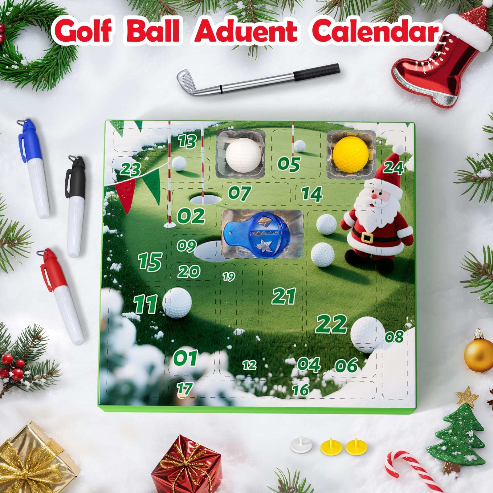Advent Calendar 2025 Golf Set for Adult Men Boy Golf Sport Accessories and Decorations Christmas Countdown Gifts for Husband Father Dad Boyfriend Women Teen Boys and Girls - Medaid International