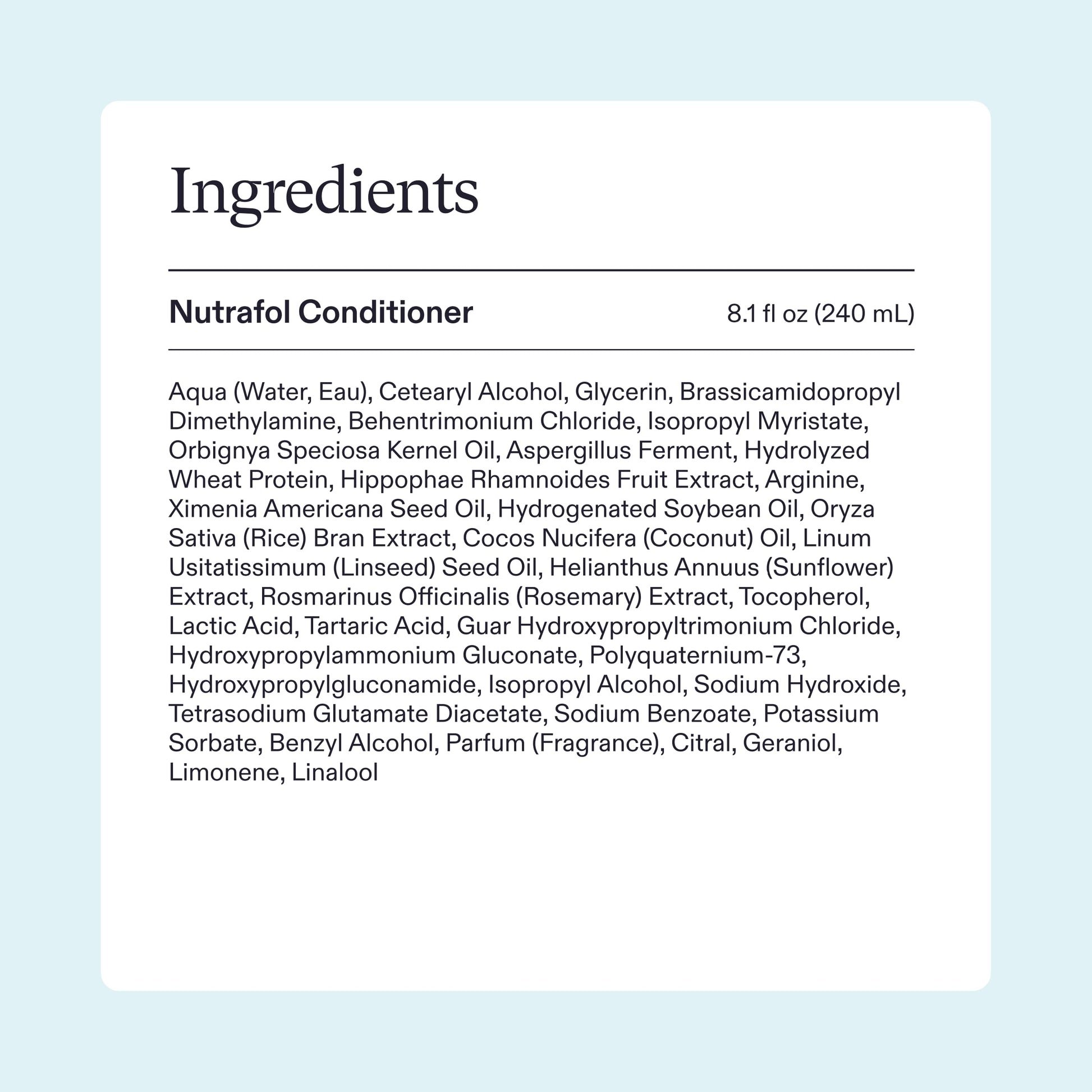 Nutrafol Conditioner, Physician-formulated for Thinning Hair, Moisturizing, Strengthening and Color Safe, Lightweight Protection - 8.1 Fl Oz Bottle - Medaid International
