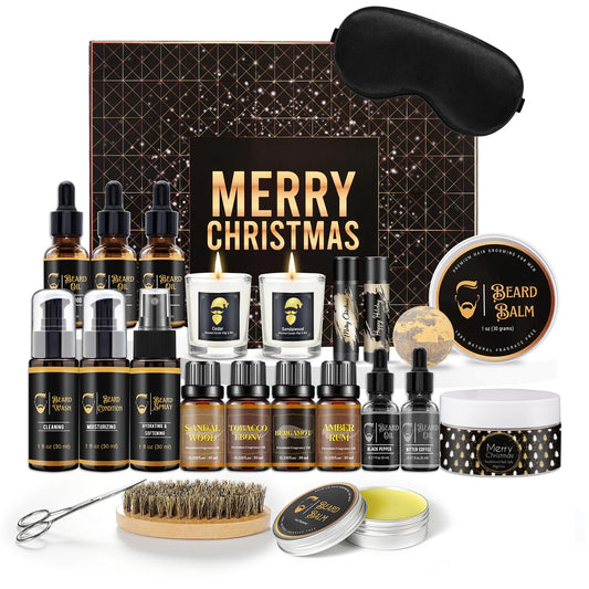 Advent Calendar 2025 Men Grooming, 24 Day Beard Grooming Kit Countdown to Christmas Calendar Xmas Suprise Gifts for Husband Father Boyfriends - Medaid International