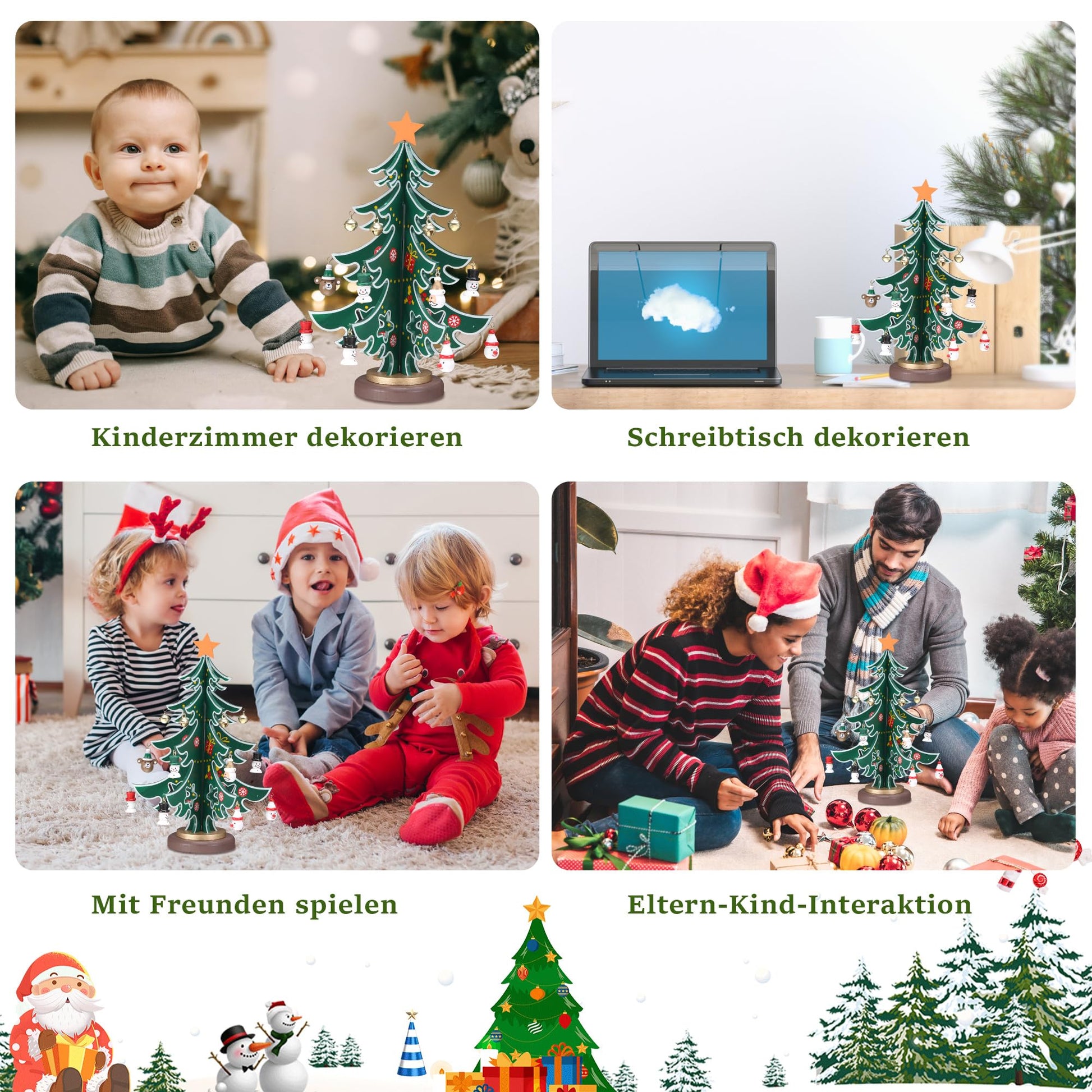 Advent Calendar 2025 Wooden Christmas Tree with 18 Ornaments Tree Christmas Calendar for Children Table Decoration Mini Christmas Tree Pendant for Adults Boys Girls Small Advent Calendar - Medaid International