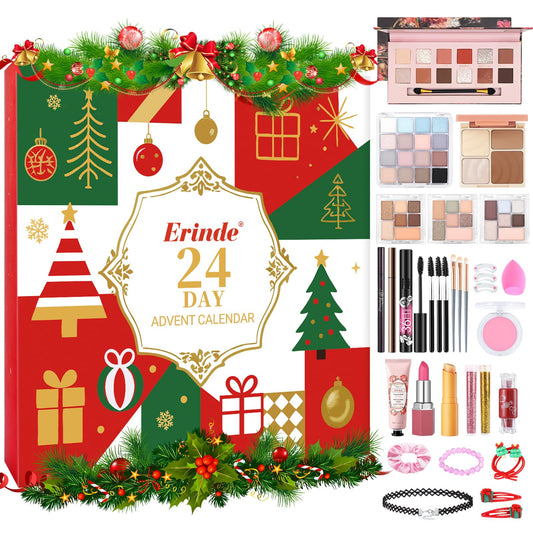 Erinde Makeup Advent Calendar 2025, 24 Days Christmas Gift Makeup Set for Teen Girls & Women, 2025 Xmas Holiday Countdown Calendar Beauty & Cosmetics Holiday Surprise Make Up Gift Kits for Women - Medaid International