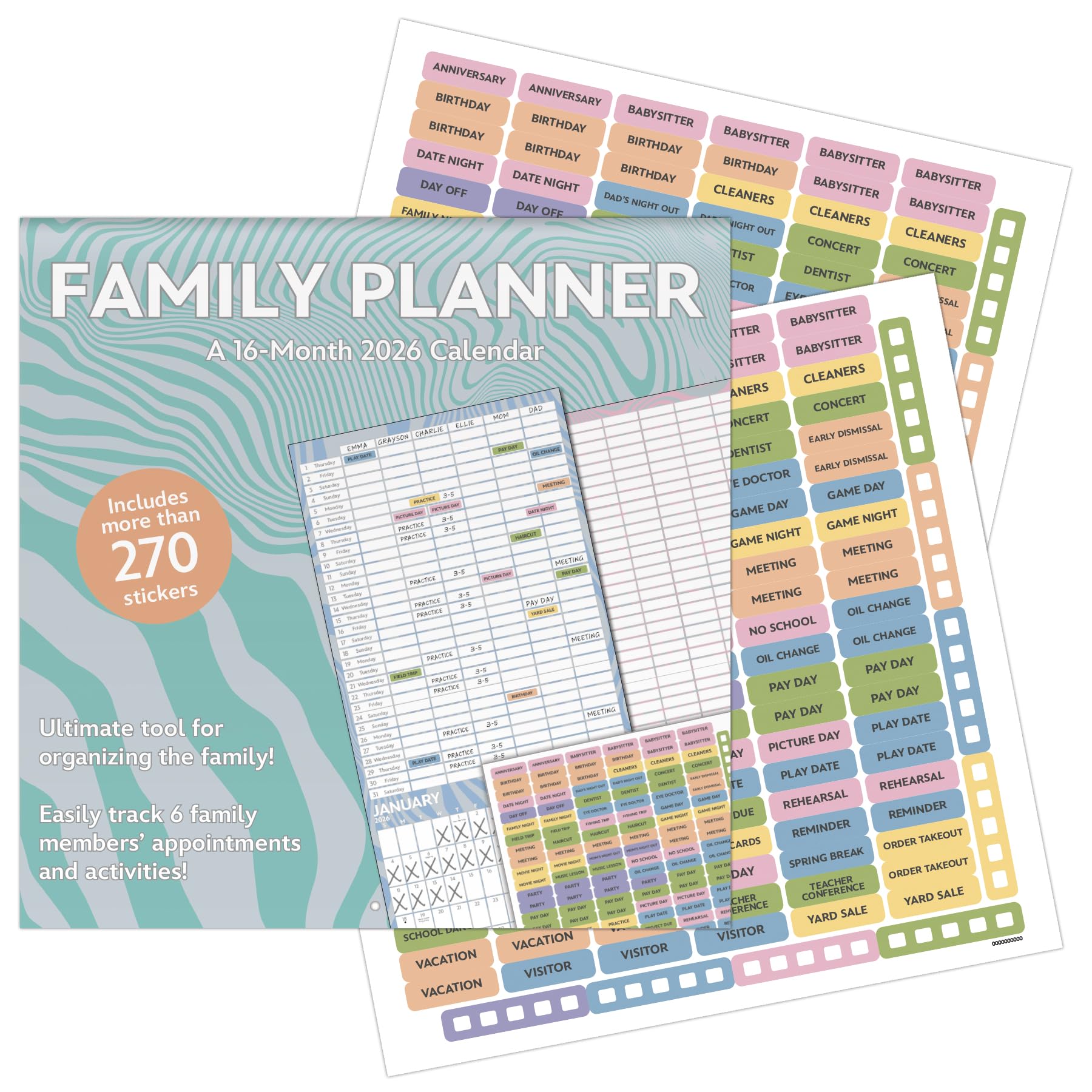 2026 Family Planner Wall Calendar - Medaid International