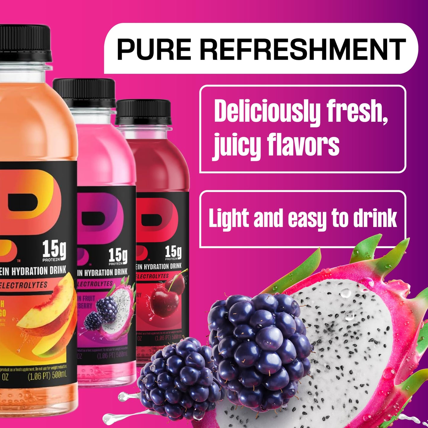 Protein2o Hydration Drink - 2-in-1 Liquid Clear Whey Protein Isolate and Electrolyte Drink - 15g Protein, Vitamins B5, B6 - Post-Workout Recovery - 16.9 Fl Oz - 12 Count Flavor Fusion Variety Pack - Medaid International