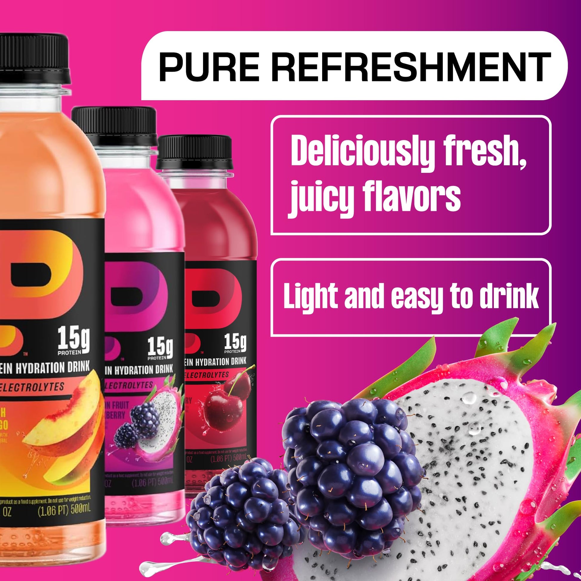 Protein2o Hydration Drink - 2-in-1 Liquid Clear Whey Protein Isolate and Electrolyte Drink - 15g Protein, Vitamins B5, B6 - Post-Workout Recovery - 16.9 Fl Oz - 12 Count Flavor Fusion Variety Pack - Medaid International