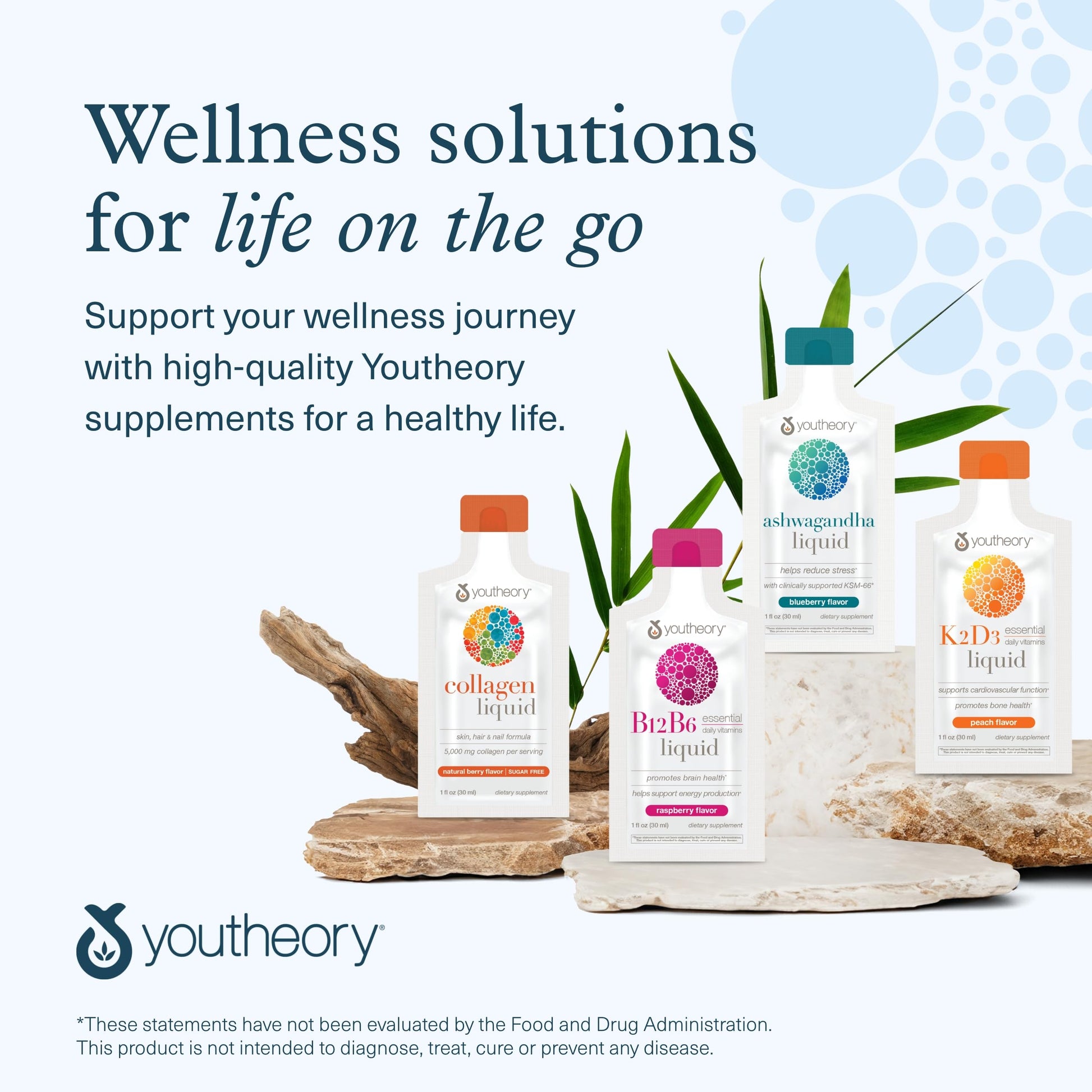 Youtheory Ashwagandha Liquid - Uses Organic KSM-66 - Herbal Blend to Support Energy Levels & Stress Relief* - 12 Single-Serving Packets (12-Day Supply) - Medaid International