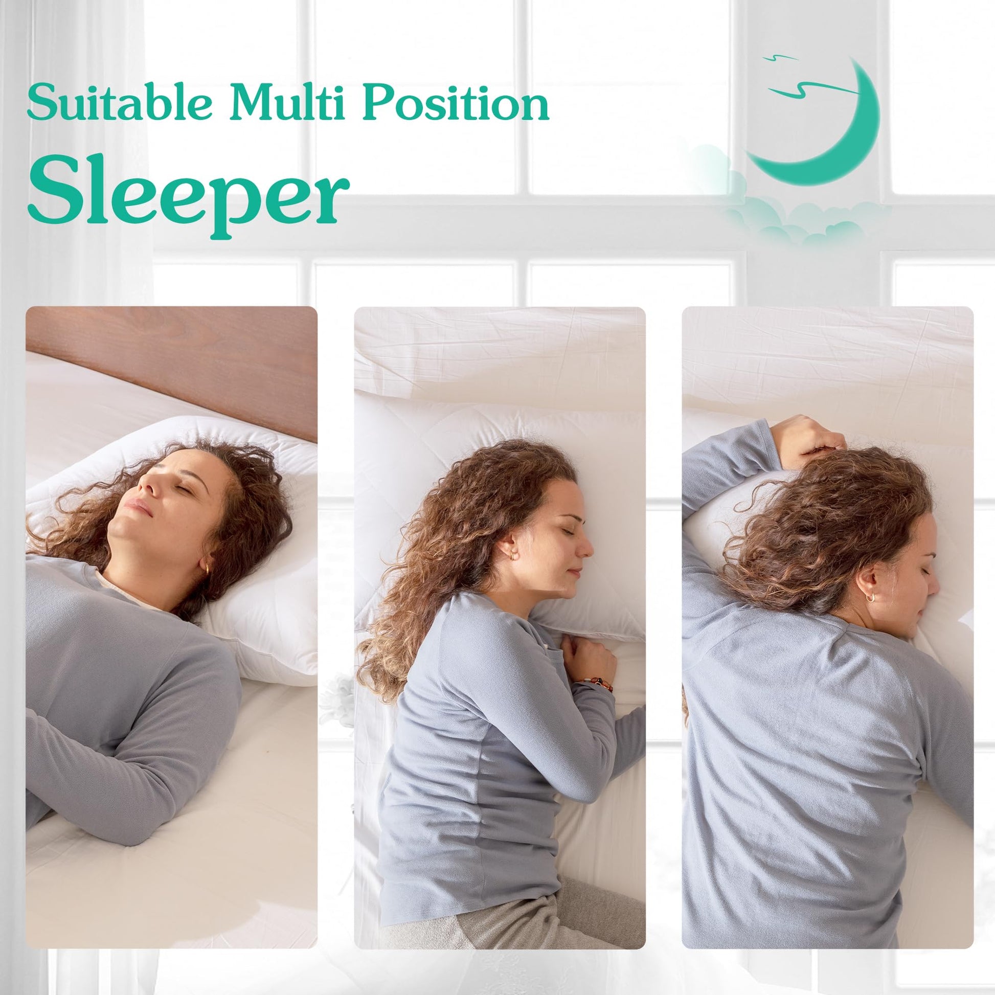 Three Geese White Goose Feather Pillows Queen/Standard Size Set of 1- Soft 600 Thread Count 100% Cotton, Medium Firm,Soft Support, White Solid - Medaid International