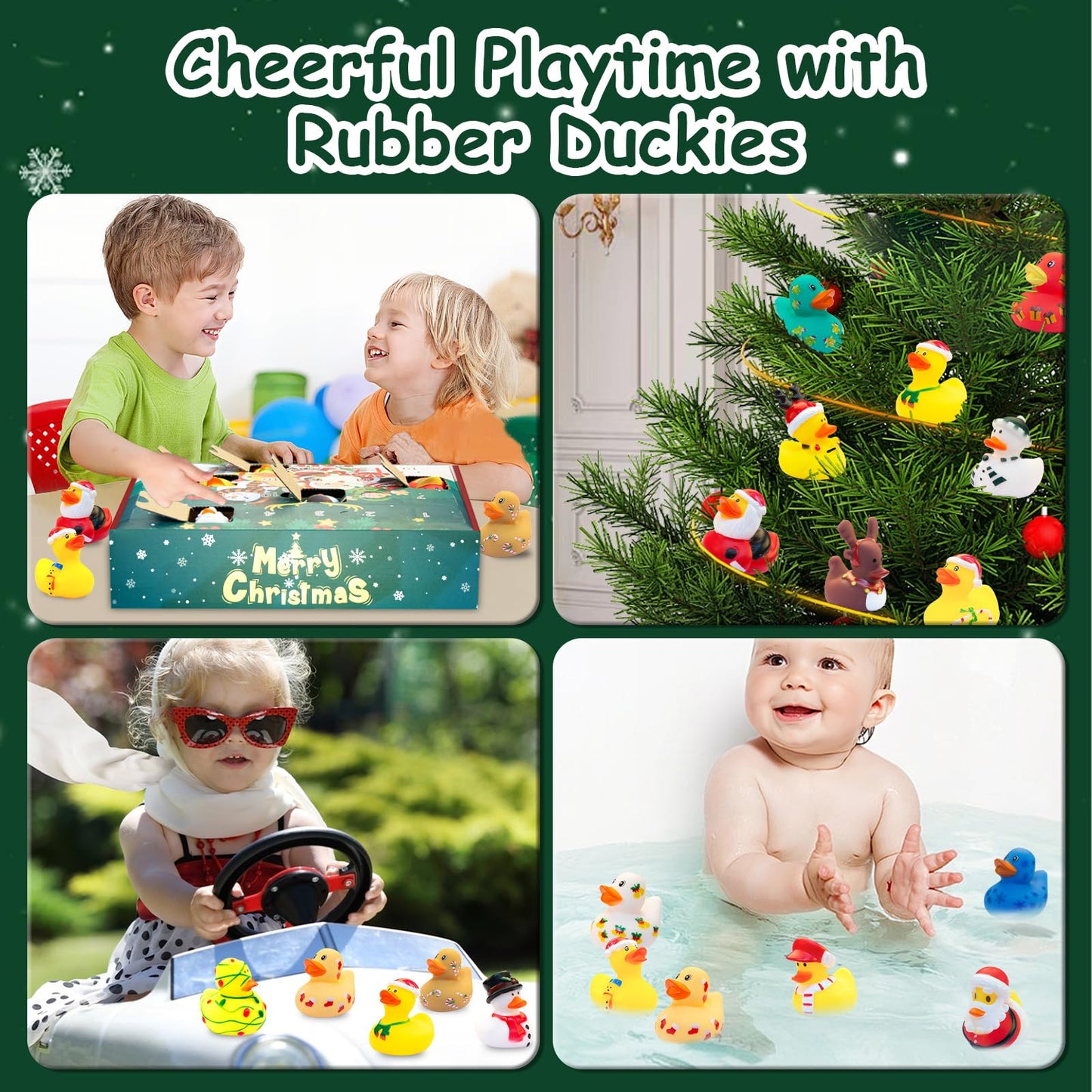 Christmas Advent Calendar 2025 for Kids, 24 Days Christmas Countdown Calendar with Rubber Ducks Bath Toys, Advent Xmas Calender, 24pcs Countdown Rubber Ducks Advent Calendar for Boys Girls(yellow) - Medaid International