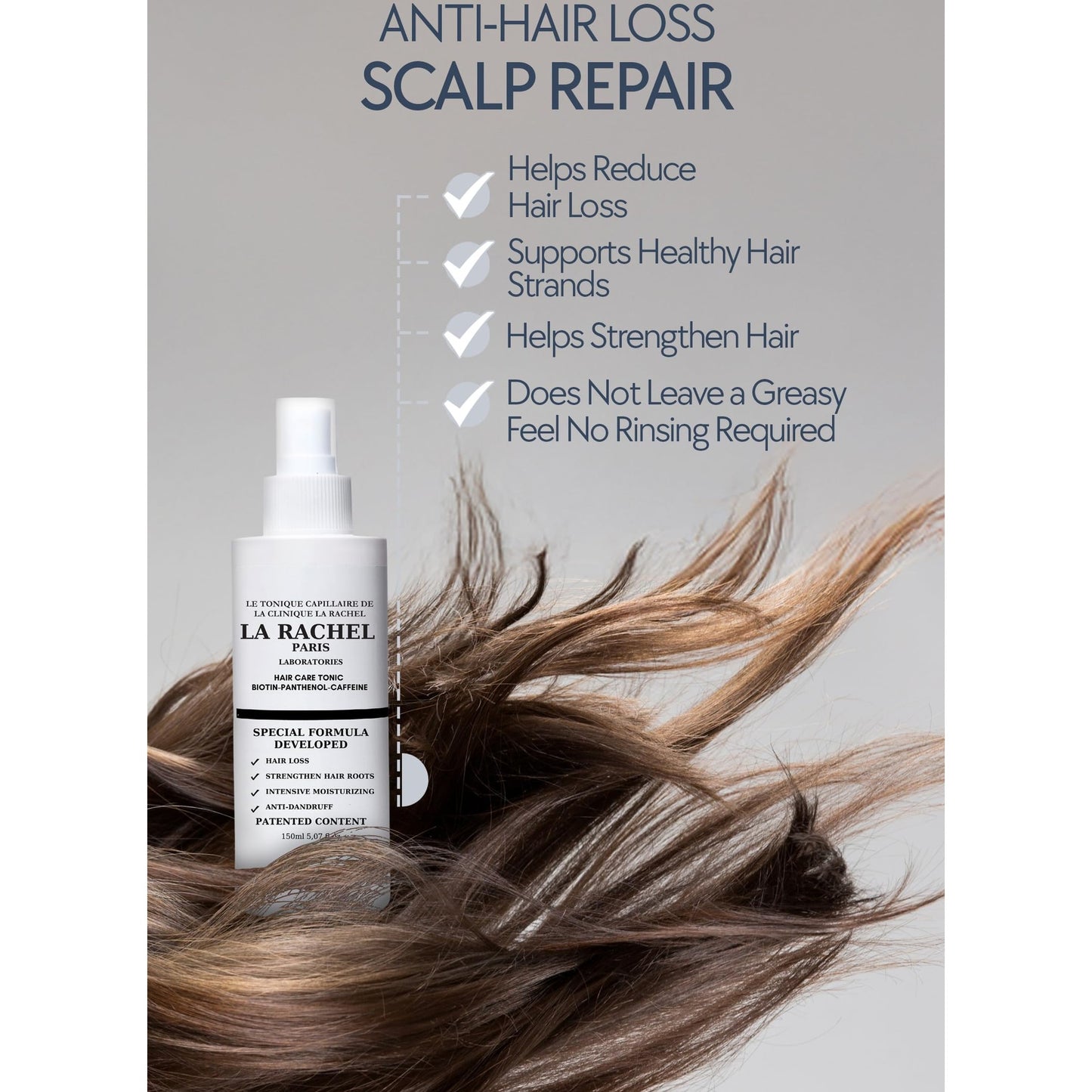 Anti-Hair Loss Tonic with Biotin, Panthenol & Caffeine | Hair Growth Treatment for Men and Women | Scientifically Proven Formula to Strengthen and Revitalize Thinning Hair by La Rachel Paris - Medaid International