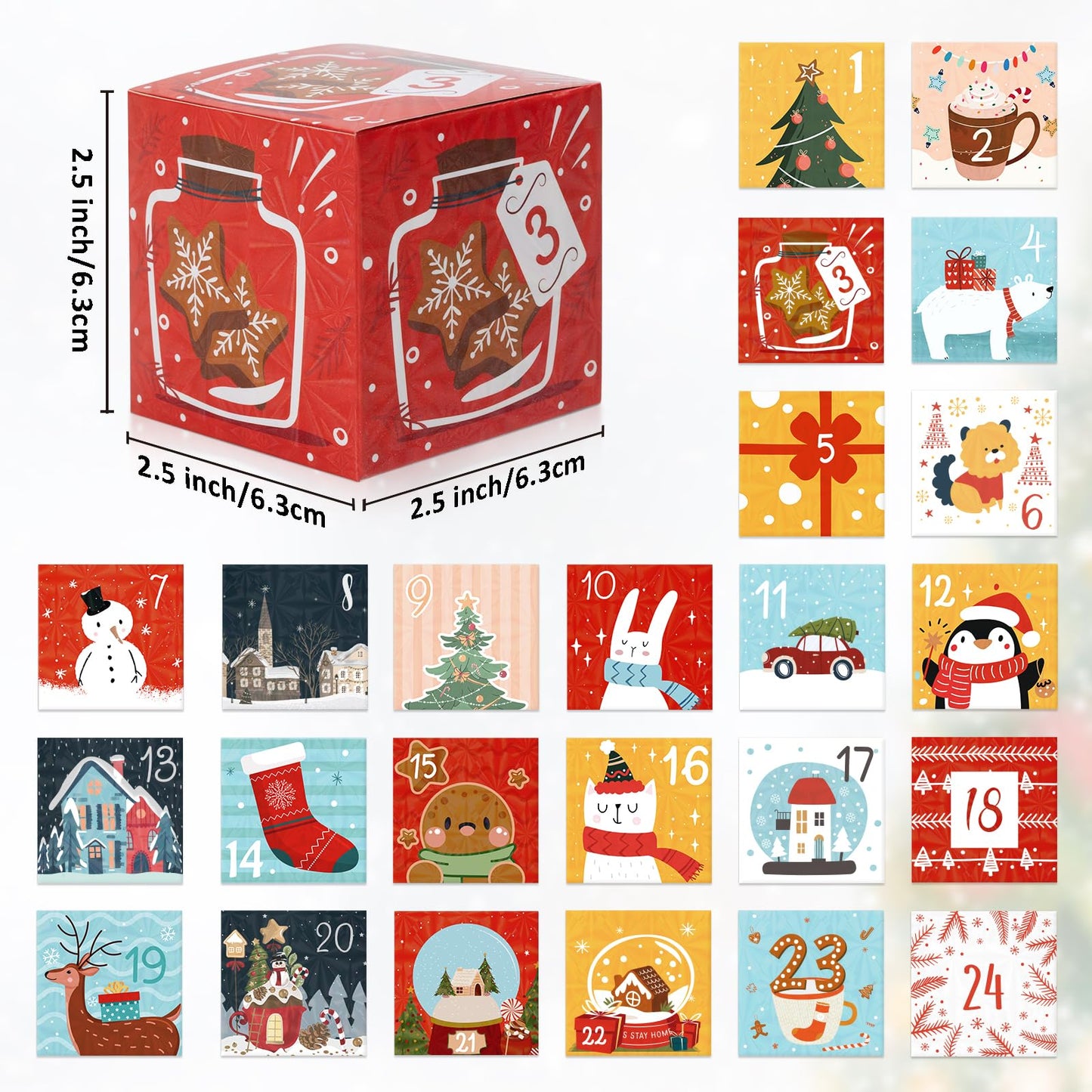DIY Christmas Advent Calendar Boxes to Fill, 24 Empty Number Advent Calendar Boxes, 2025 Personalized Christmas Countdown Calendar Gift Boxes for Kids Family Friends, XMAS Holiday Decorations - Medaid International