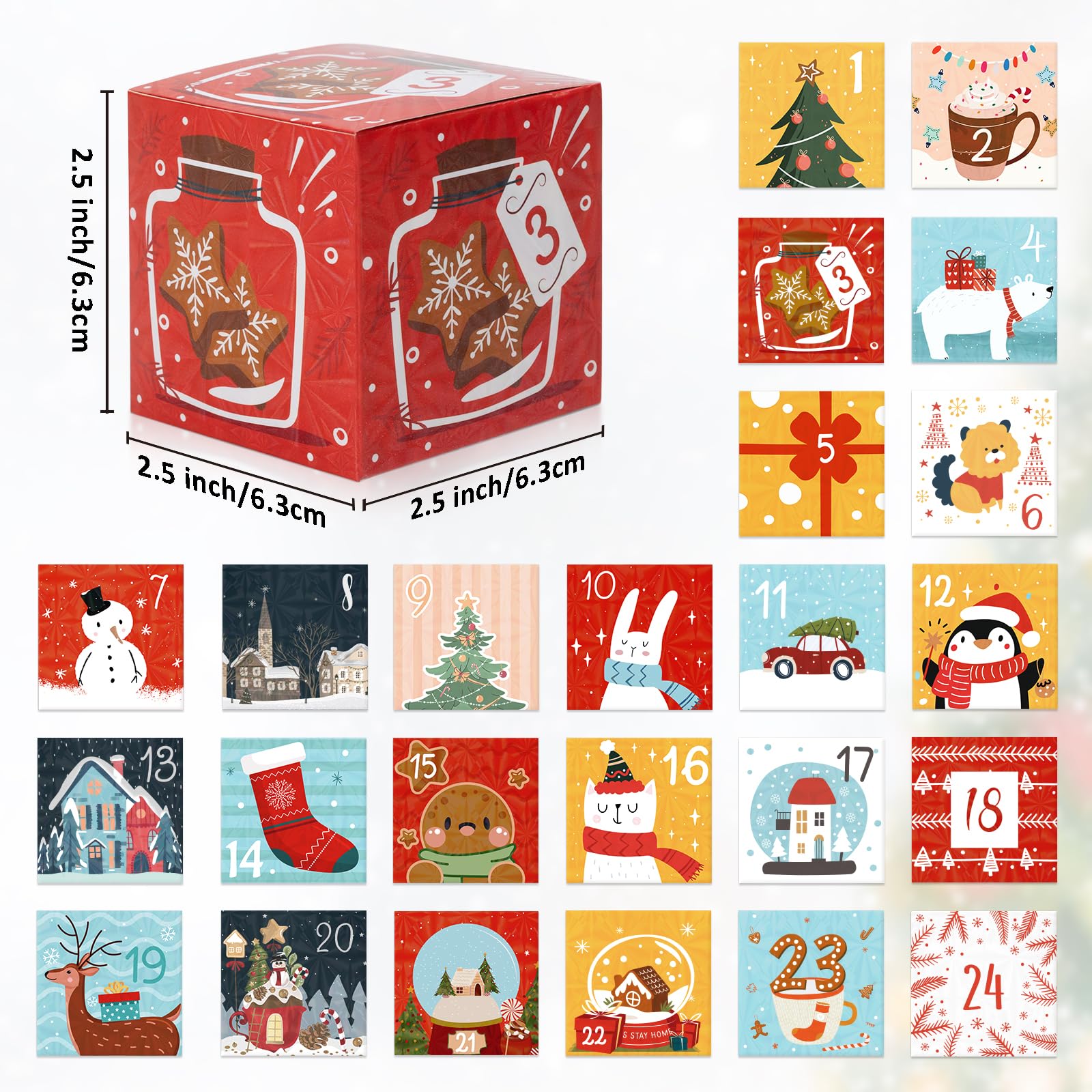 DIY Christmas Advent Calendar Boxes to Fill, 24 Empty Number Advent Calendar Boxes, 2025 Personalized Christmas Countdown Calendar Gift Boxes for Kids Family Friends, XMAS Holiday Decorations - Medaid International