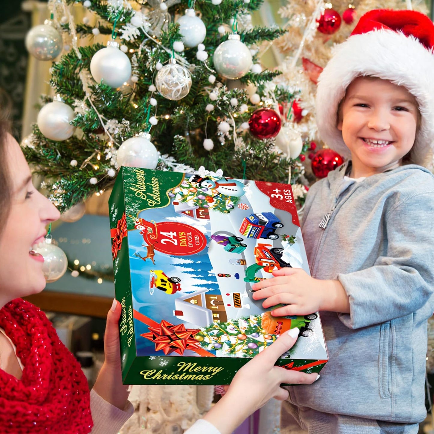 Advent Calendar 2025 Kids Boys, 24 Days Christmas Countdown with Pull-Back Cars Traffic Sign Sets, Christmas Advent Calendar Vehicles Holiday Gifts Kids Boys Girls Toddlers - Medaid International