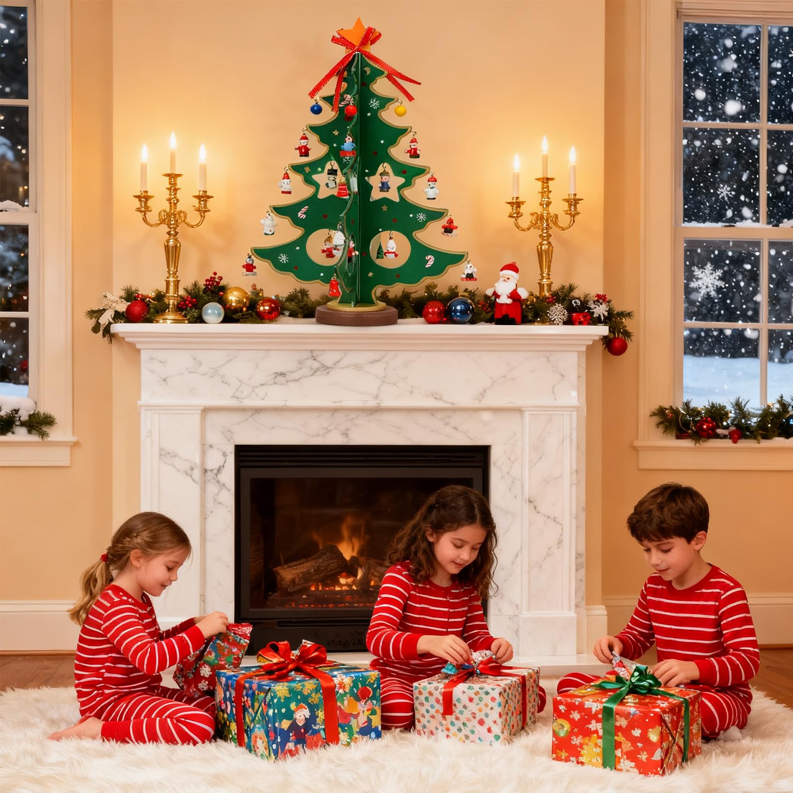 ZEEYUAN 2025 Christmas Tree Vacation Advent Calendar Decoration, 24 Days Xmas Tree Countdown Calendars Home Tabletop Decor, 2025 Christmas Advent Countdown Calendar Xmas Gifts for Kids Girls Boys - Medaid International