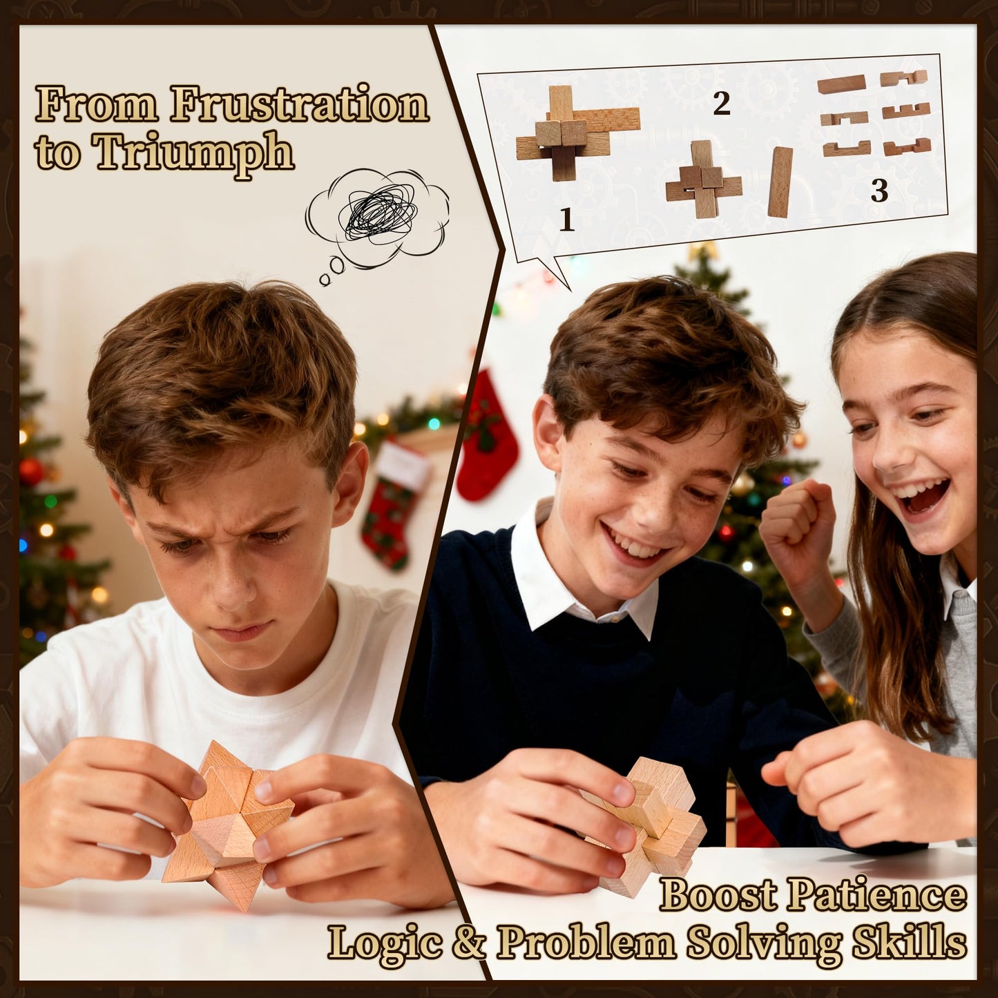 Rubypop Fidget Advent Calendar 2025, 24 Day Brain Teaser Christmas Countdown Wooden & Metal Puzzle Toys, Holiday Gifts for Kids Teens Adults - Medaid International