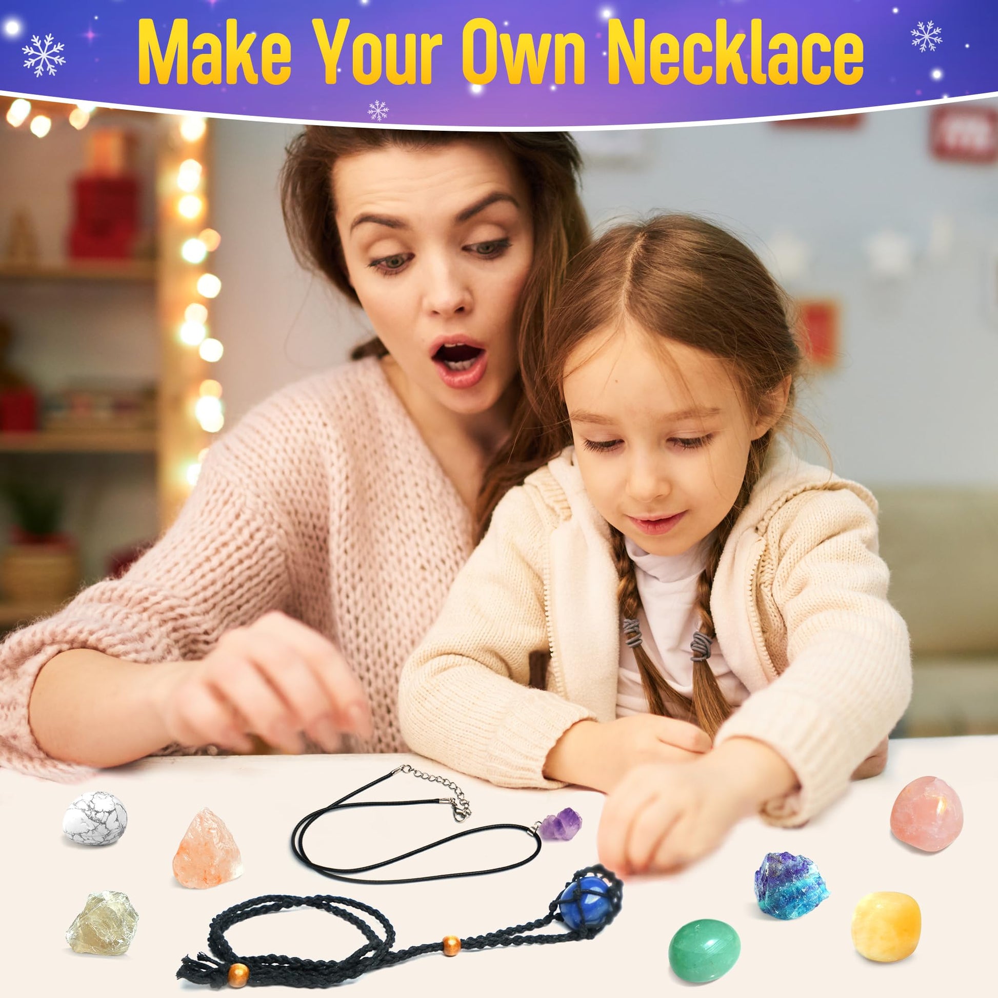 ZIZZ Advent Calendar 2025 Christmas - 24 Days Natural Rock Crystal Christmas Countdown Calendar for Kids Boys Girls Geology Stone Gemstone Learning Collection Kit Birthday Xmas Gift for Kid Teen Adult - Medaid International