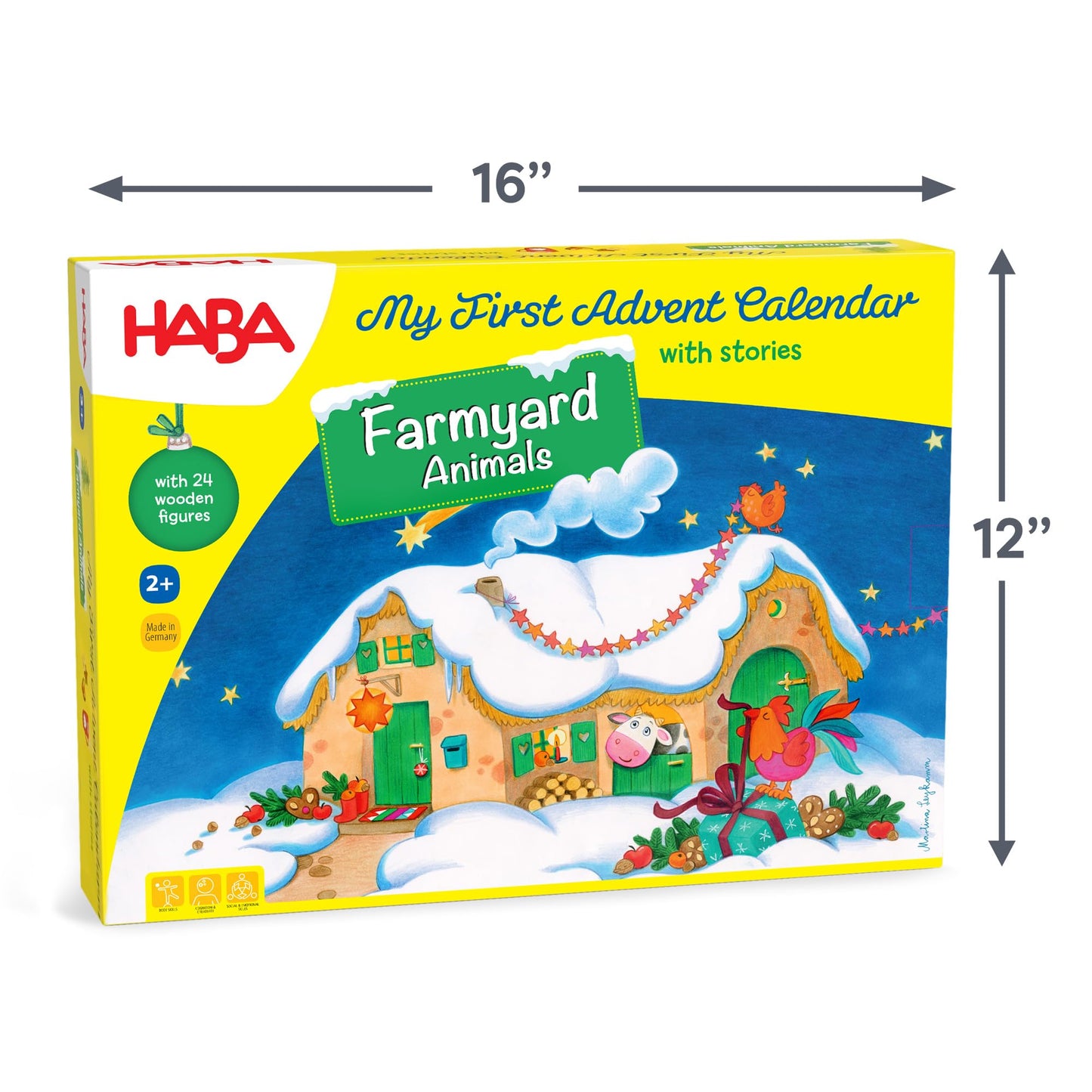 HABA My First Advent Calendar Farmyard Themed Wooden Animals, Christmas Toddler Activities, A Reusable Advent Calendar for Kids - Medaid International