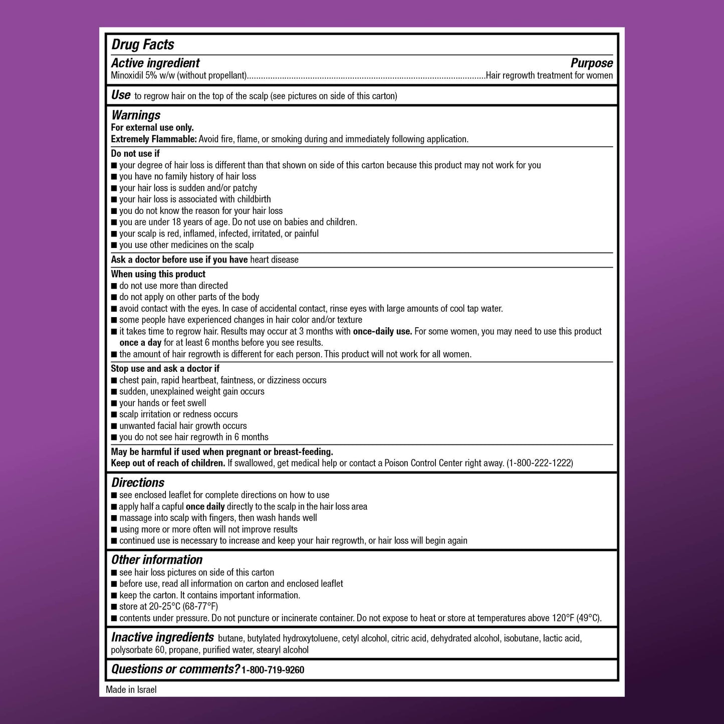 Amazon Basic Care Hair Regrowth Treatment For Women, Minoxidil 5% Topical Aerosol (Foam), 12 Month Supply, Unscented, 2.11 ounce (Pack of 6) - Medaid International