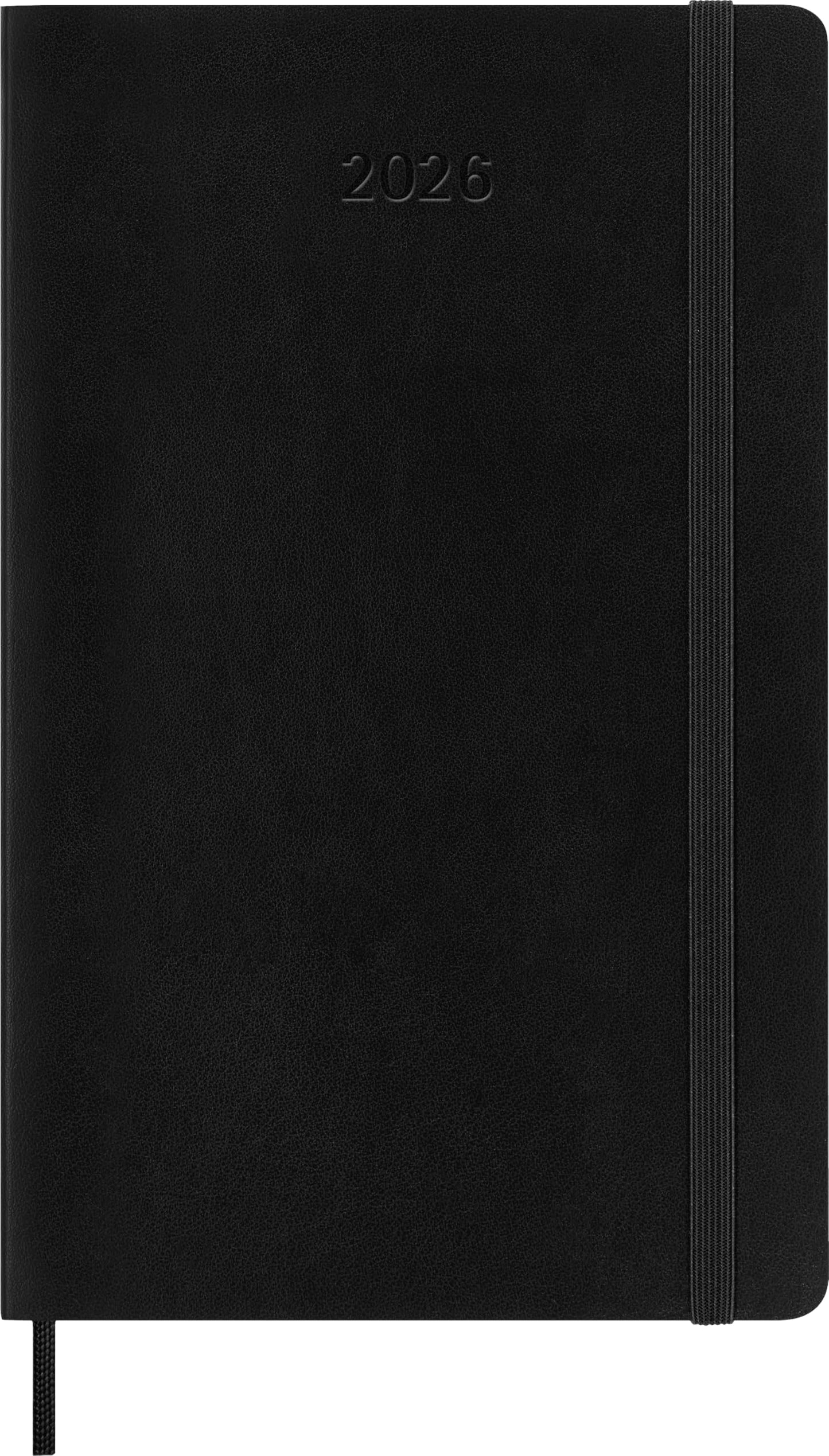 Moleskine Classic 12 Month 2026 Daily Planner, Soft Cover, Large (5" x 8.25"), Black, 400 pages - Medaid International