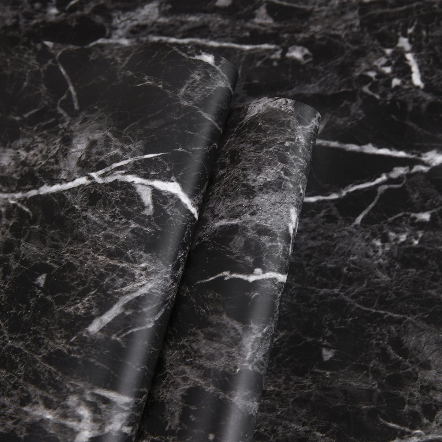 Abyssaly Black Marble Contact Paper Granite Peel and Stick Wallpaper for Countertop Self-Adhesive Waterproof Thicken Wallpaper Kitchen Bathroom and Furniture 11.8" X 78.7" - Medaid International