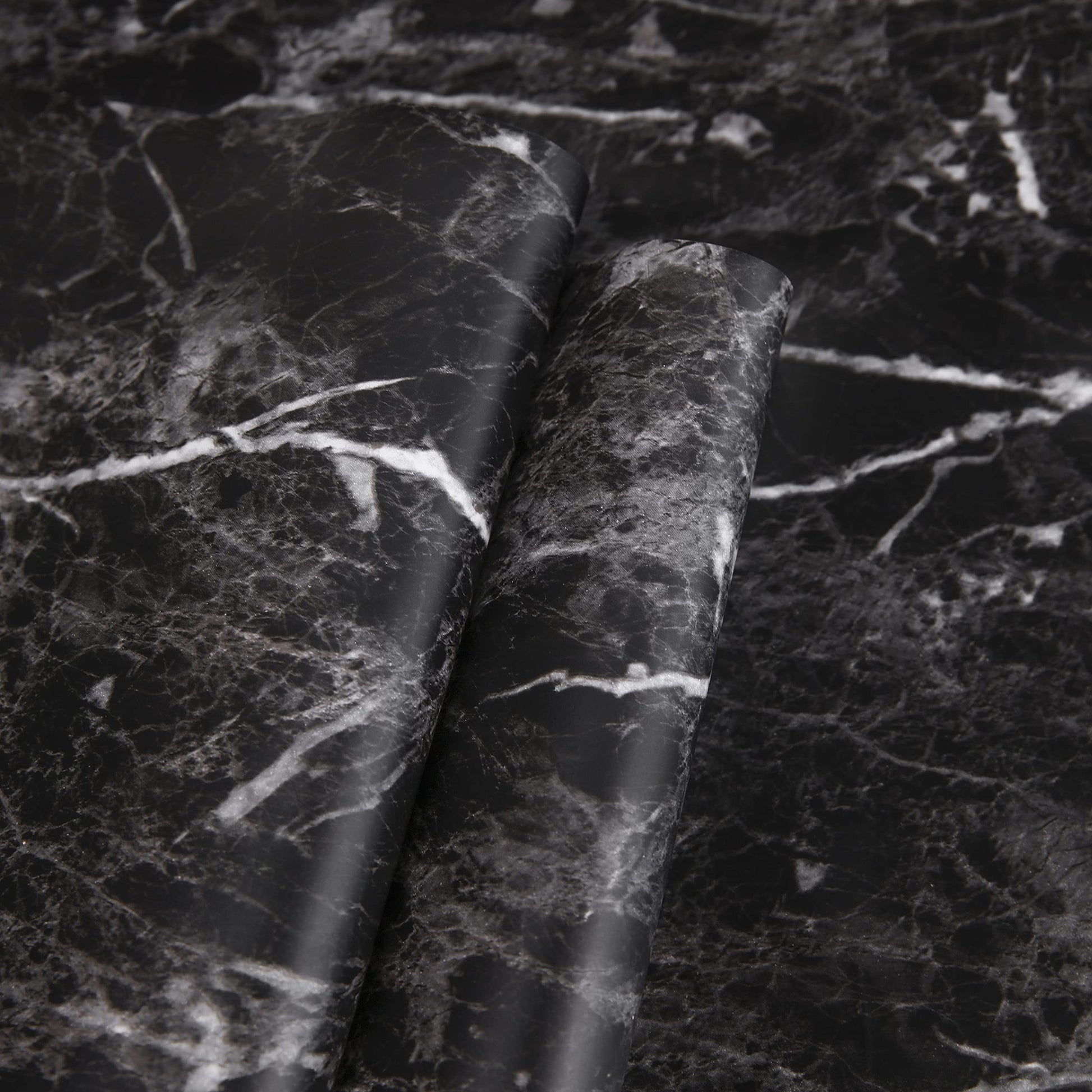 Abyssaly Black Marble Contact Paper Granite Peel and Stick Wallpaper for Countertop Self-Adhesive Waterproof Thicken Wallpaper Kitchen Bathroom and Furniture 11.8" X 78.7" - Medaid International