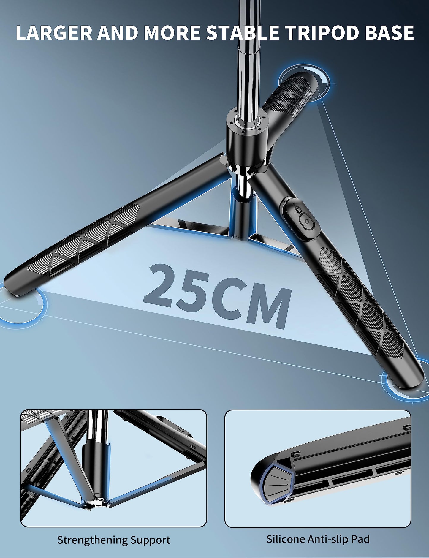 71" Phone Tripod & Selfie Stick, All in One Extendable Cell Phone Tripod with Wireless Remote, Tripods Stand for iPhone & Travel Selfie Stick 360° Rotation Compatible with iPhone Android, Camera - Medaid International