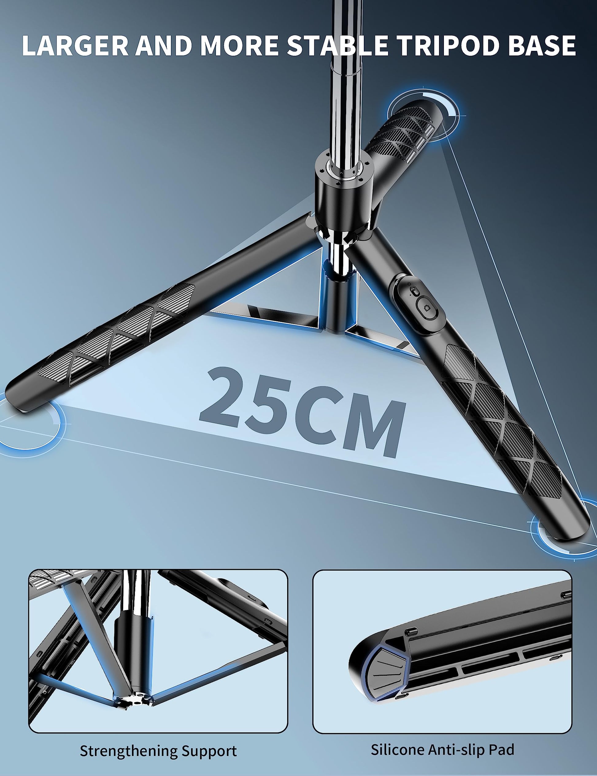 71" Phone Tripod & Selfie Stick, All in One Extendable Cell Phone Tripod with Wireless Remote, Tripods Stand for iPhone & Travel Selfie Stick 360° Rotation Compatible with iPhone Android, Camera - Medaid International