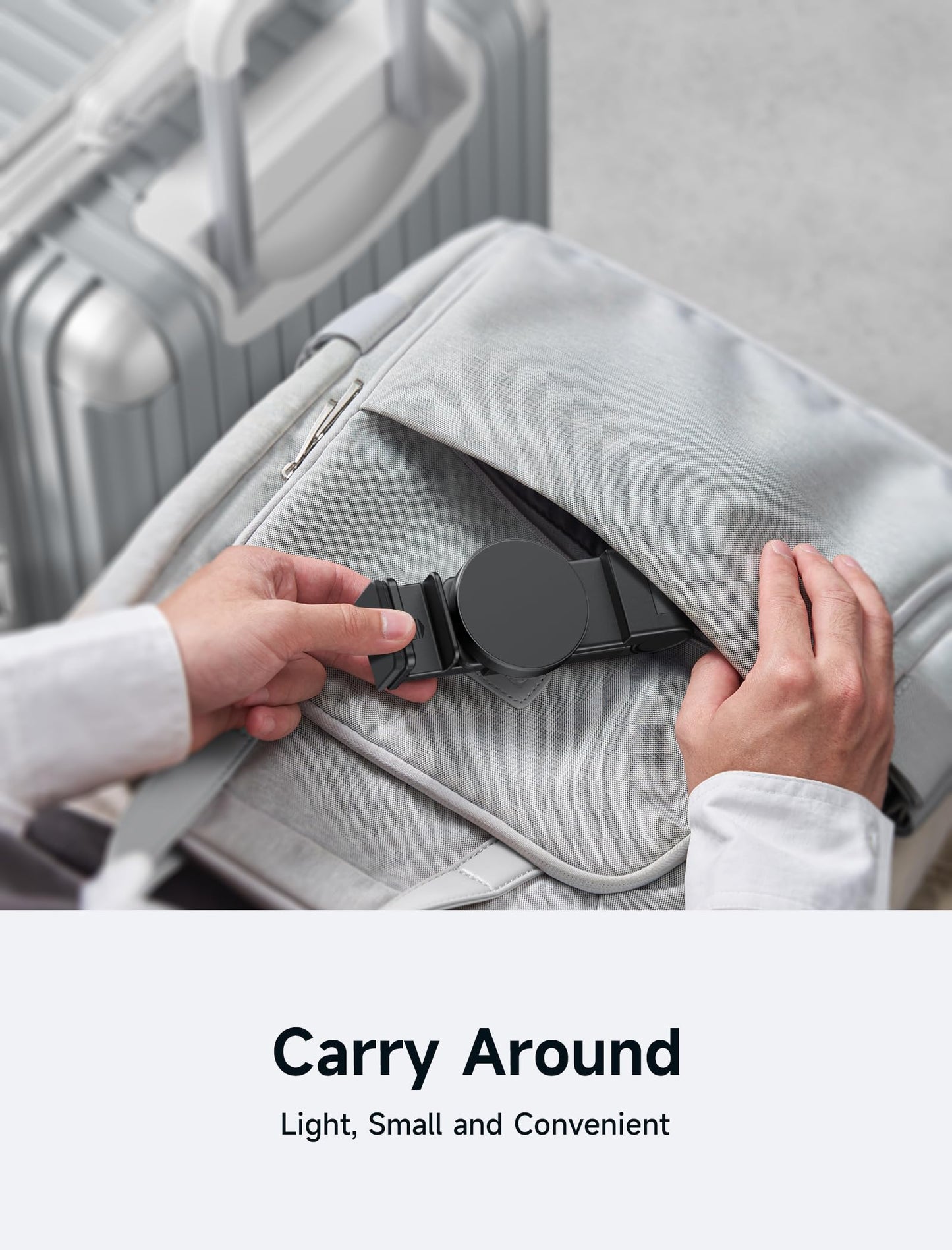 JSAUX Airplane Phone Holder Mount, Travel Essentials for Magsafe Accessories, Magnetic Plane Phone Holder, Travel Accessories Must Haves for Airplane for iPhone 16/15/14/13/12 - Medaid International