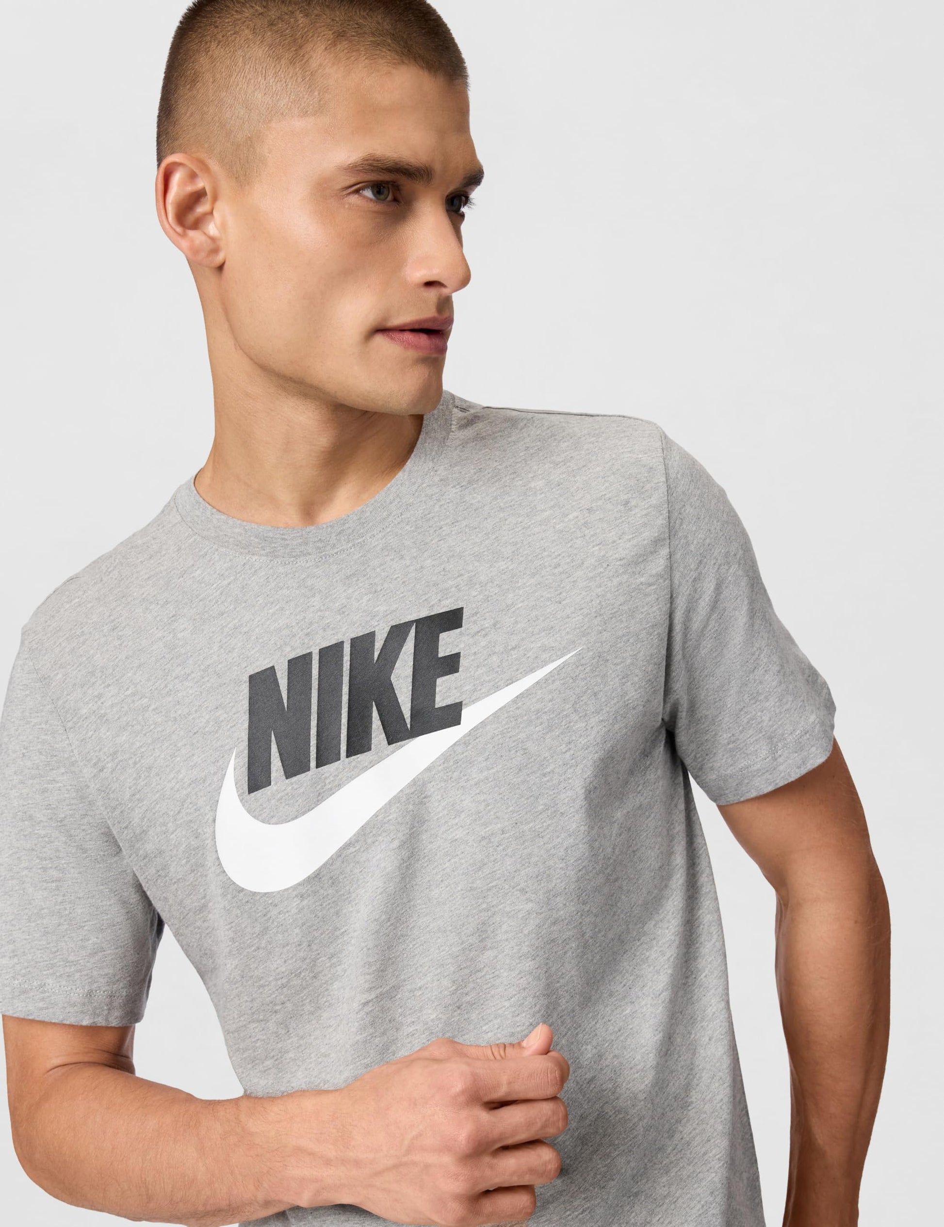 Nike Men's Sportswear Icon T-Shirt, Dark Grey Heather/Black/White, XL Tall - Medaid International