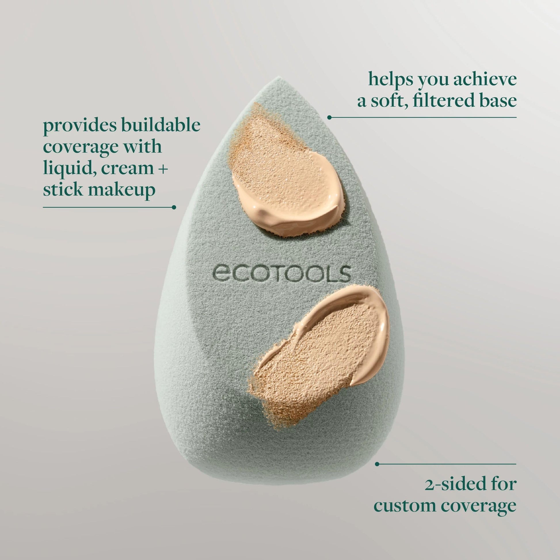 EcoTools Blurring Blender Makeup Sponge, Makeup Blending Sponge For Blurred Skin, For Liquid & Cream Foundation, Cloud Coverage Memory Foam, Eco Friendly, Latex Free, Cruelty-Free & Vegan 1 Count - Medaid International
