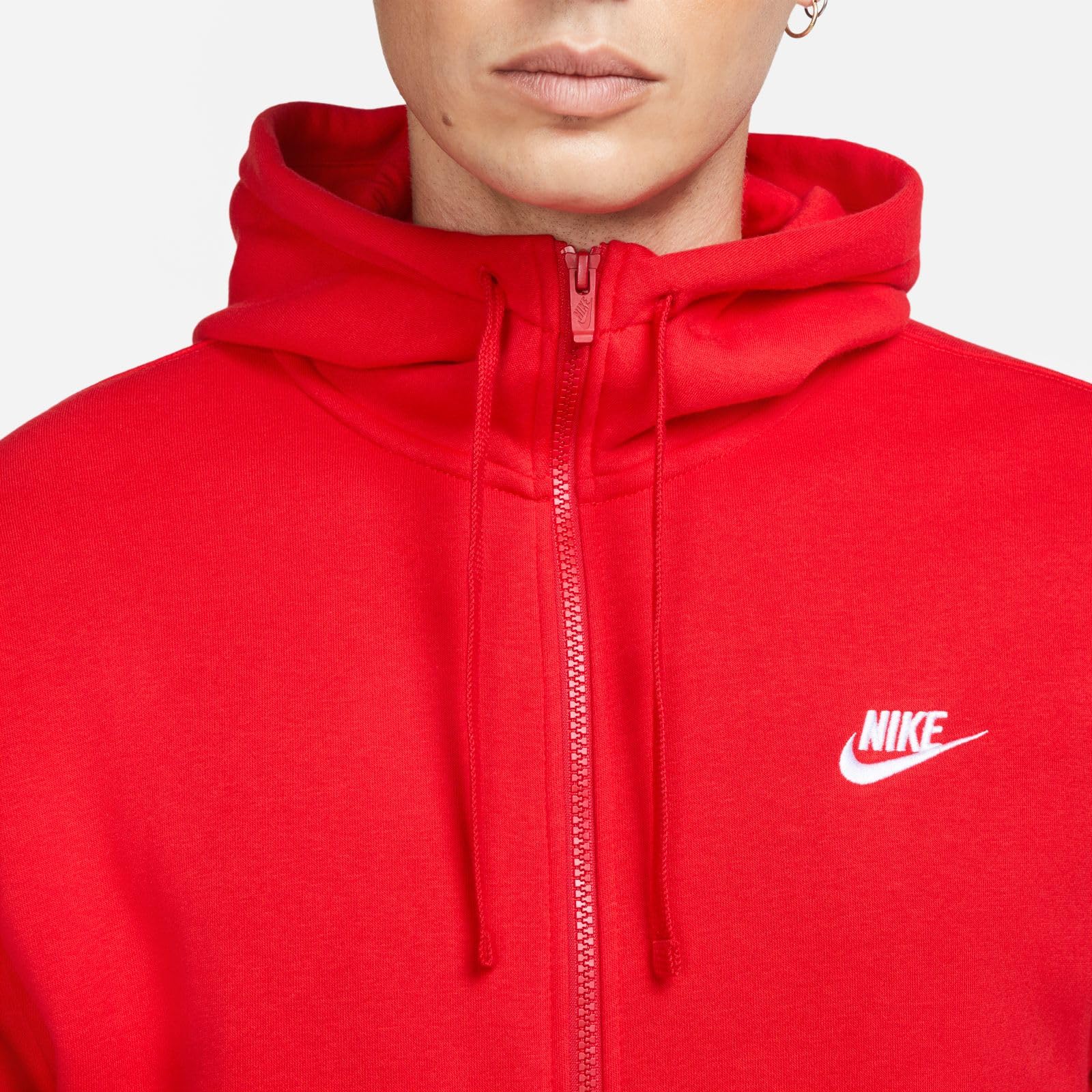 Nike Men's Sportswear Club Fleece Full Zip-Up Hoodie Men, University Red, M - Medaid International