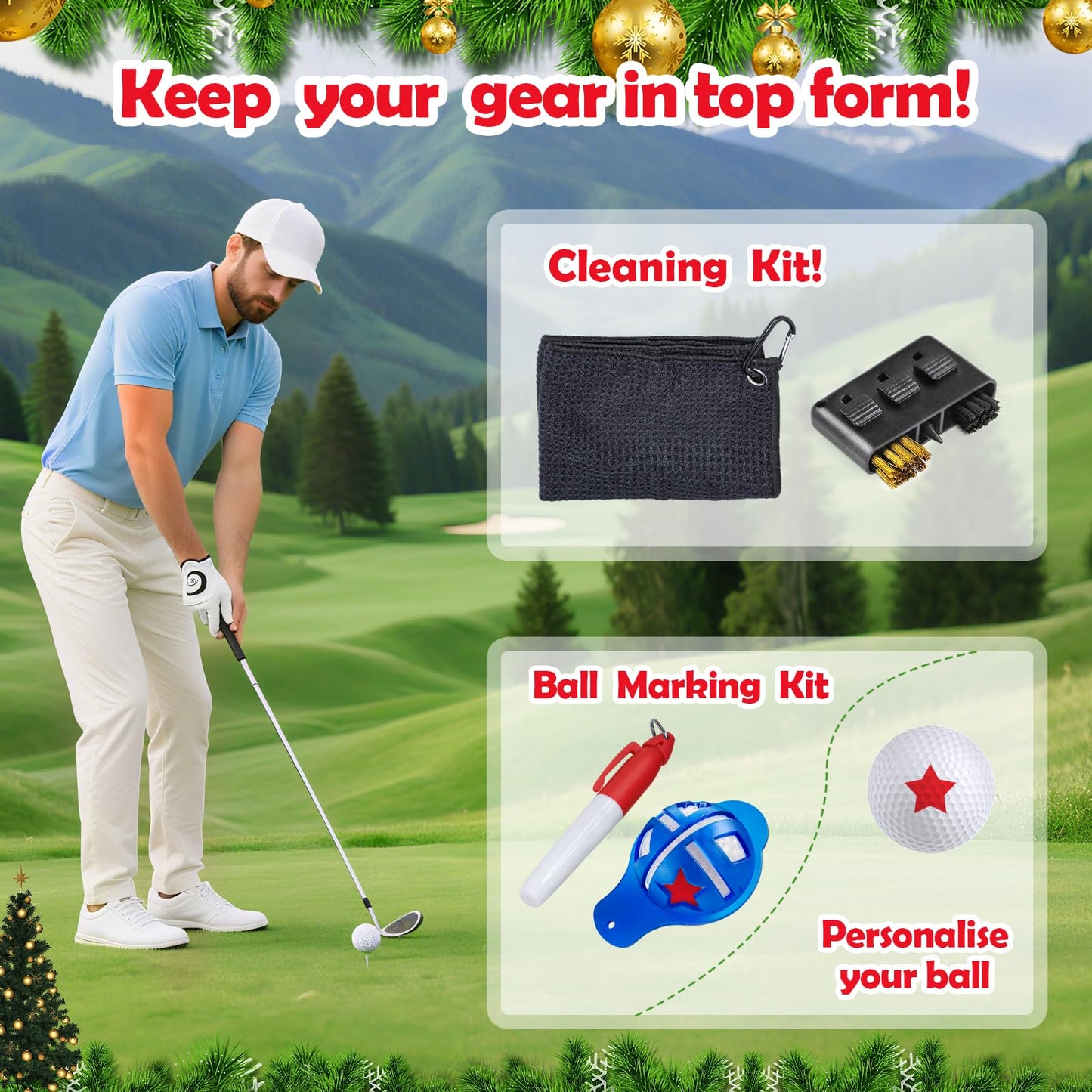 Advent Calendar 2025 Golf Set for Adult Men Boy Golf Sport Accessories and Decorations Christmas Countdown Gifts for Husband Father Dad Boyfriend Women Teen Boys and Girls - Medaid International