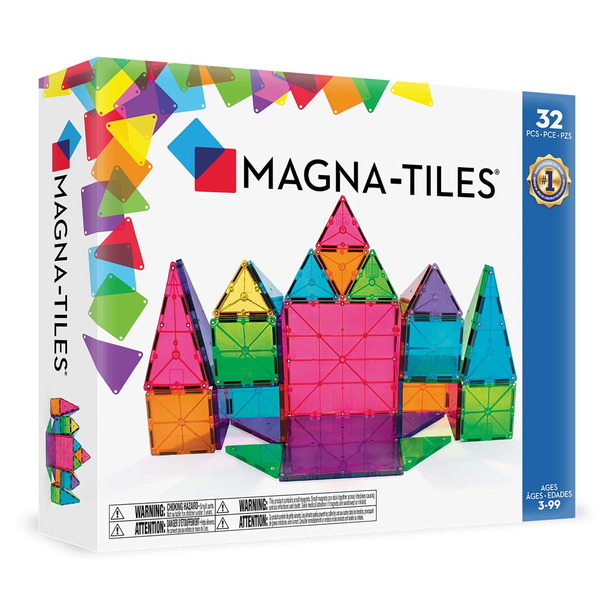 MAGNA-TILES Classic 32-Piece Magnetic Construction Set, The ORIGINAL Magnetic Building Brand - Medaid International