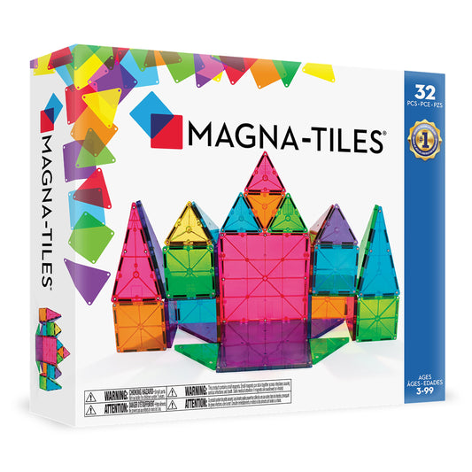 MAGNA-TILES Classic 32-Piece Magnetic Construction Set, The ORIGINAL Magnetic Building Brand - Medaid International