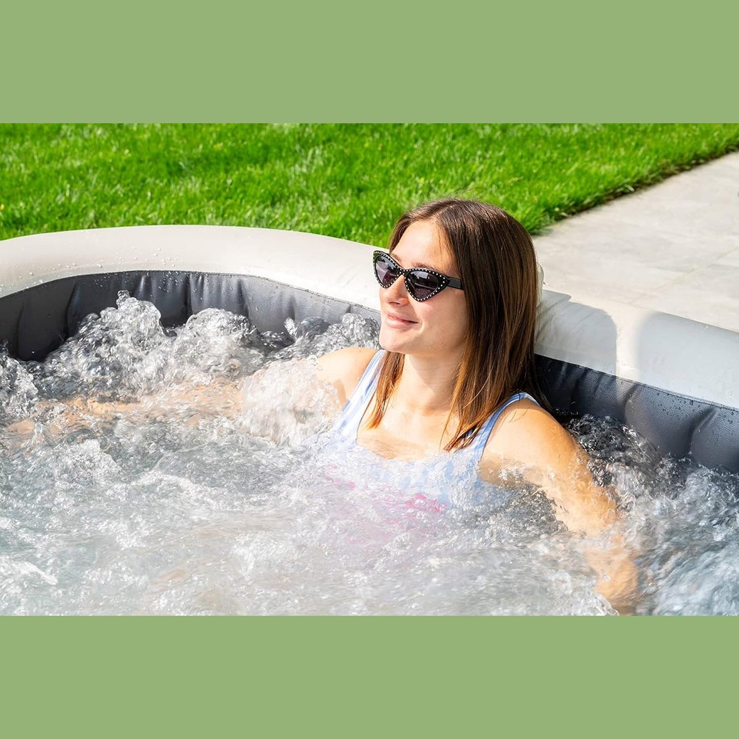 4-Person Greystone Deluxe Square Bubble Spa Set - Medaid International