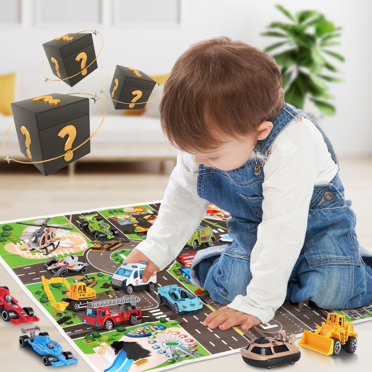 24 PCS Play Vehicles Advent Calendar, 24 Days of Surprises Toys Box, Christmas Countdown Advent Calendars for Kid Boys - Medaid International