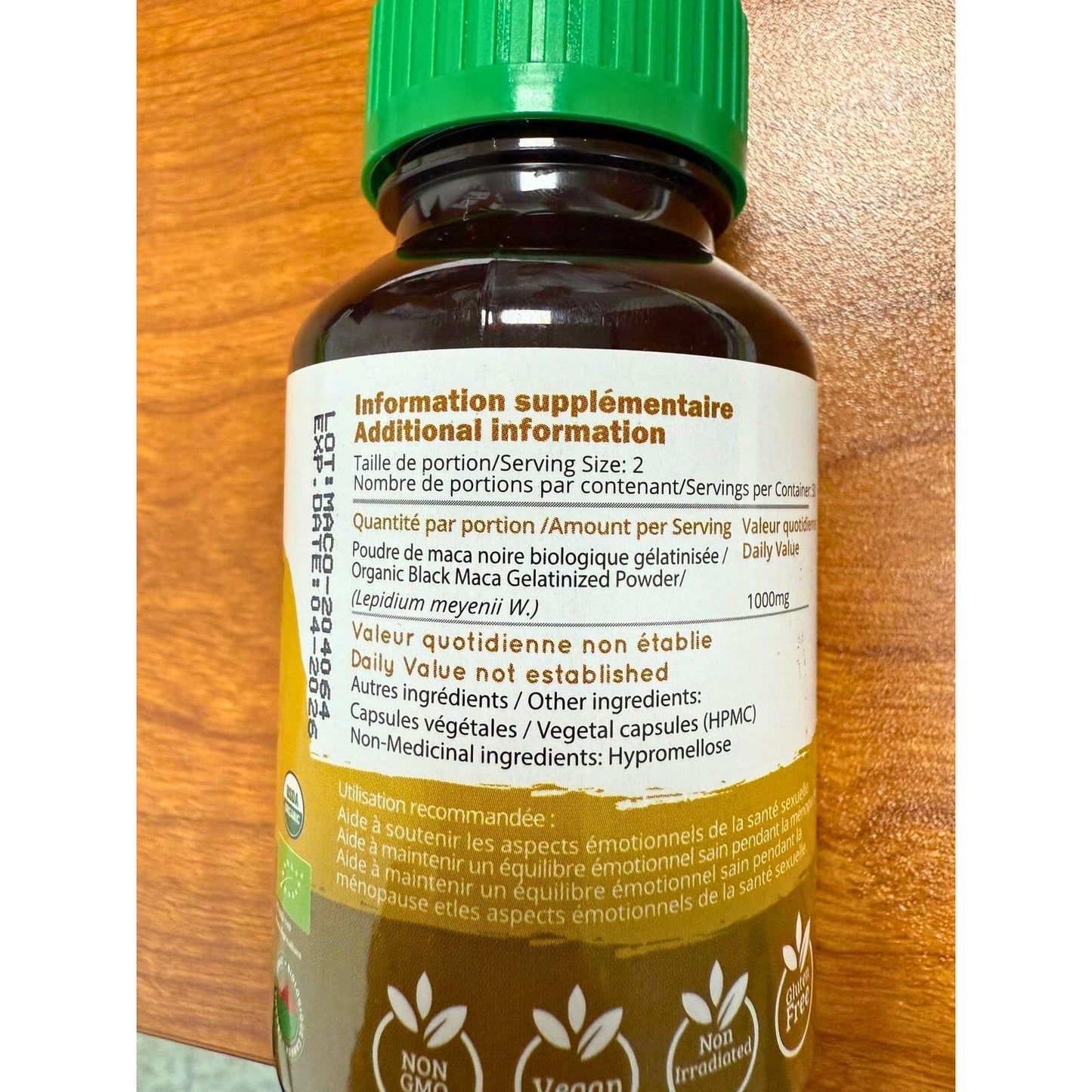 Black Maca Root Capsules l Organic Vegan Pills l 1500mg per Serving l Reproductive Health for Men l Natural Energy Booster l Adaptogen Function l Non GMO and Gluten Free l Amazon Andes - Medaid International