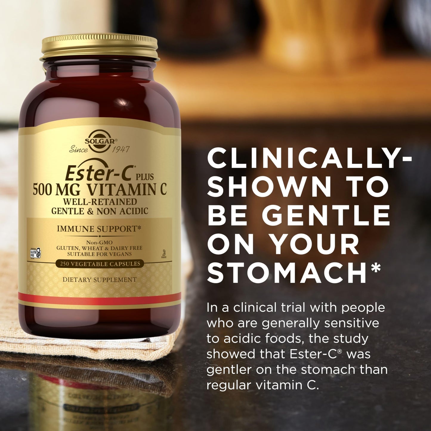 Solgar Ester-C Plus 500 mg Vitamin C (Ascorbate Complex), 100 Vegetable Capsules - Gentle & Non Acidic - Antioxidant & Immune Support - Non GMO, Vegan, Gluten Free, Kosher - 100 Servings - Medaid International