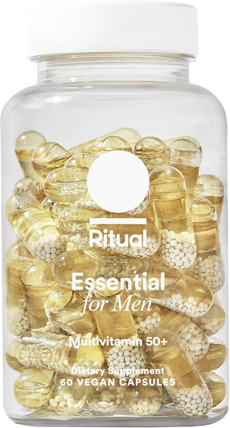 Ritual Multivitamin for Men 50 and Over with Zinc, Vitamin A and D3 for Immune Function Support*, Omega-3 DHA, B12, K2, Gluten Free, Non-GMO, Mint Essenced, 30 Day Supply, 60 Vegan Capsules - Medaid