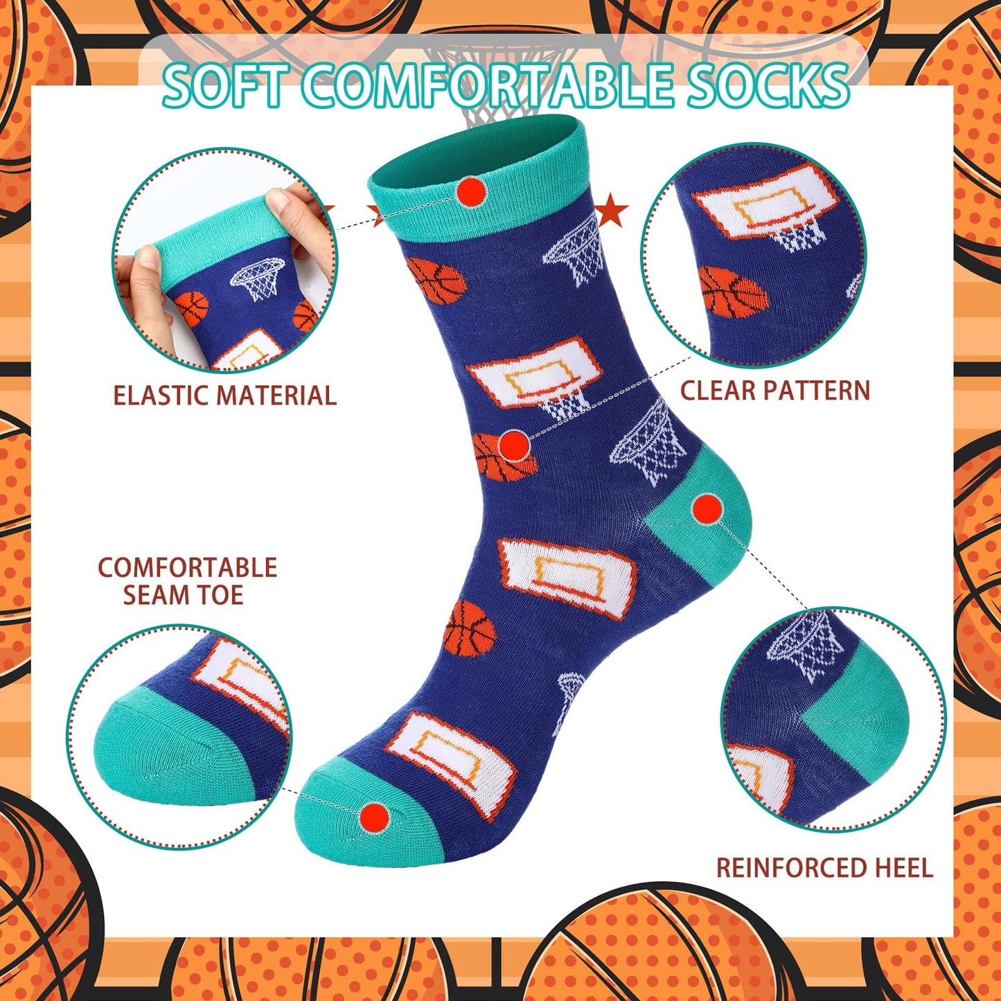 JenPen 24 Pairs 2025 Christmas Socks Advent Calendar for Men Women 24 Days Countdown Calendar Gifts Funny Basketball Gifts 2025 Festive Holiday Christmas Cotton Socks - Medaid International