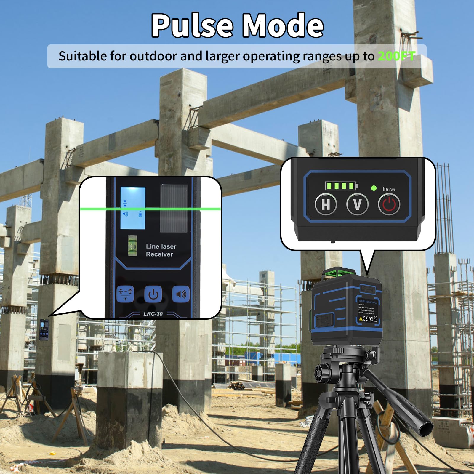 APOWER Laser Level 360 Self Leveling, 3 x 360° Cross Line Lazer Leveler Tool for Construction and Picture Hanging, Rechargeable Nivel Laser Outdoor, L-Magnetic Bracket Included - Medaid International