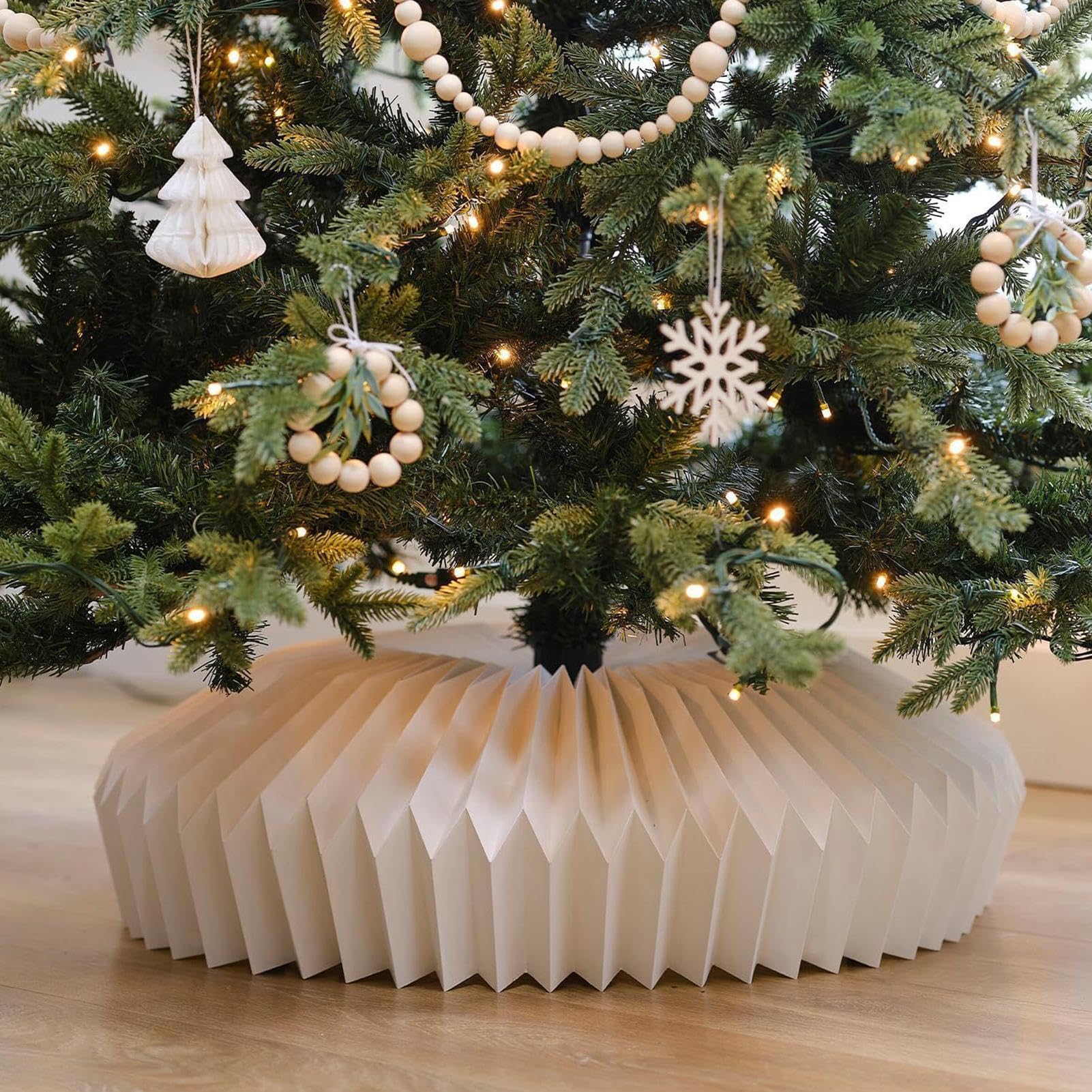 Christmas Tree Skirt Collars - Paper Holiday Tree Ring Skirts for 6ft, 7.5ft, 9ft Artificial Trees - Medaid International